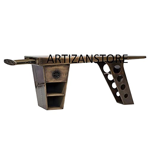Aviator Wing Metal Desk - Stylish Office & Home Workspace