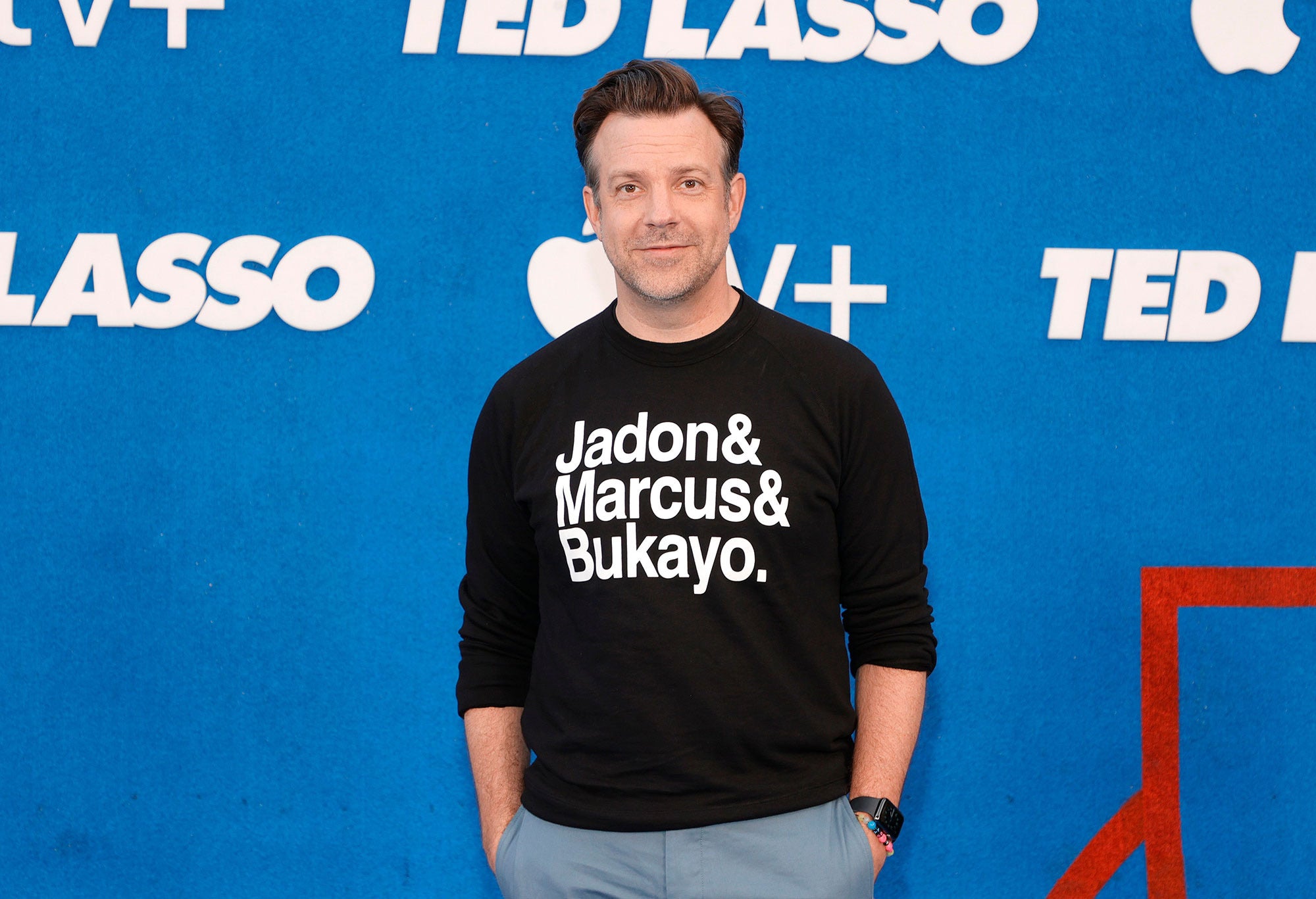 Black Jason Sudeikis Shirt - Jadon, Marcus & Bukayo Style | Trendy Celebrity-Inspired T-Shirt for Casual Wear & Fan Merchandise