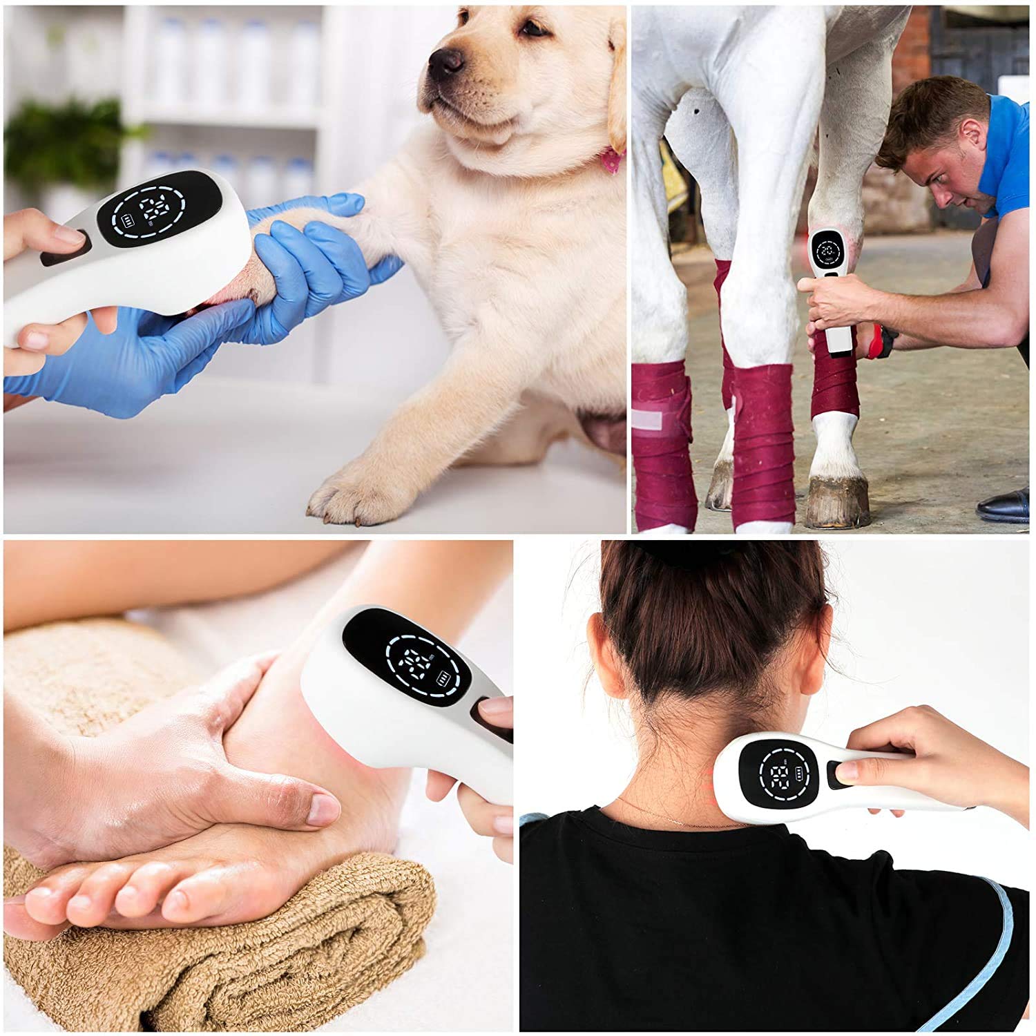 YJT Cold Laser Therapy Device - Red Light Therapy for Pain Relief, Joint & Muscle Pain Relief, 12x650nm & 2x808nm Infrared Light - Home Use for Back Pain, Arthritis, Sports Recovery