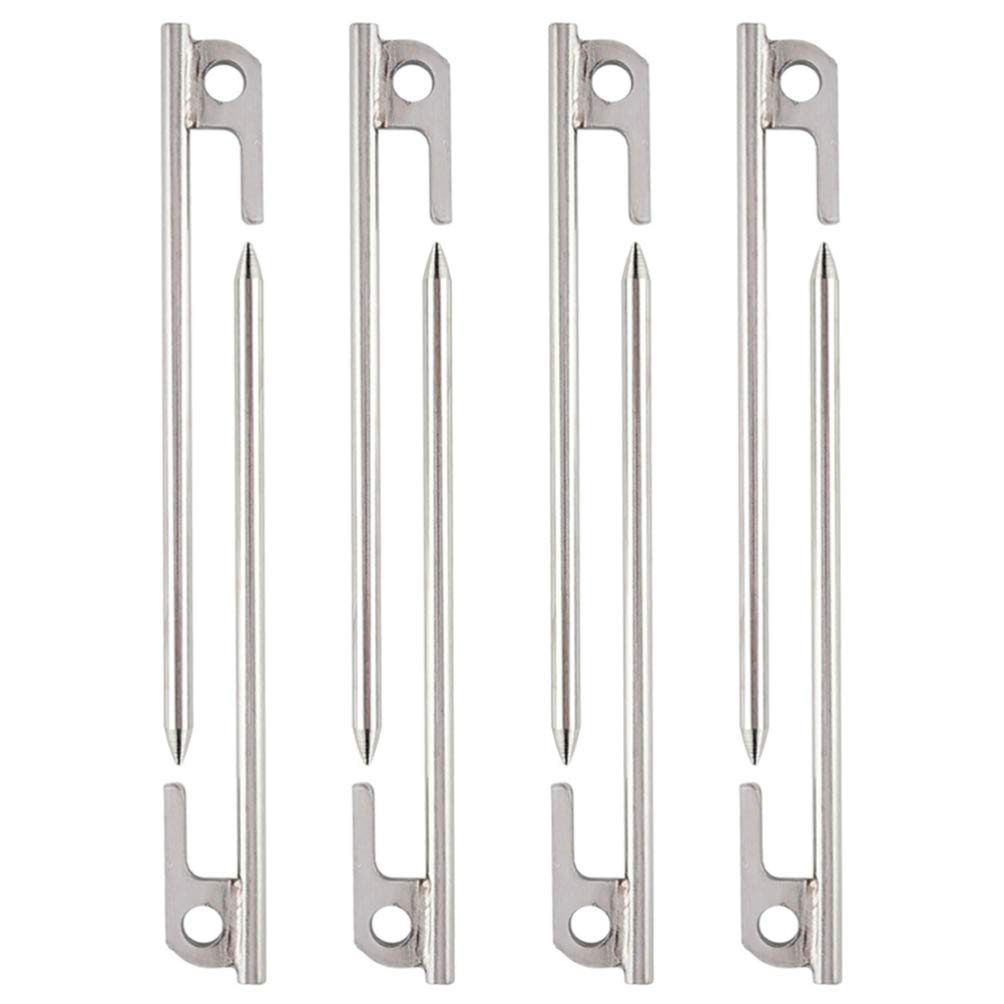 VICASKY 8 Pack Heavy Duty Stainless Steel Tent Stakes - Camping Ground Nails for Canopy, Tent, Shelter - Windproof & Durable Tent Accessories for Outdoor Adventures, Hiking, Beach Camping