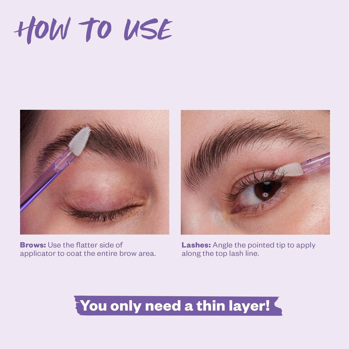Growpotion Fluffy Lash & Brow Growth Serum - Natural Eyelash Enhancer for Longer, Thicker Lashes & Brows | Perfect for Daily Beauty Routine & Special Occasions
