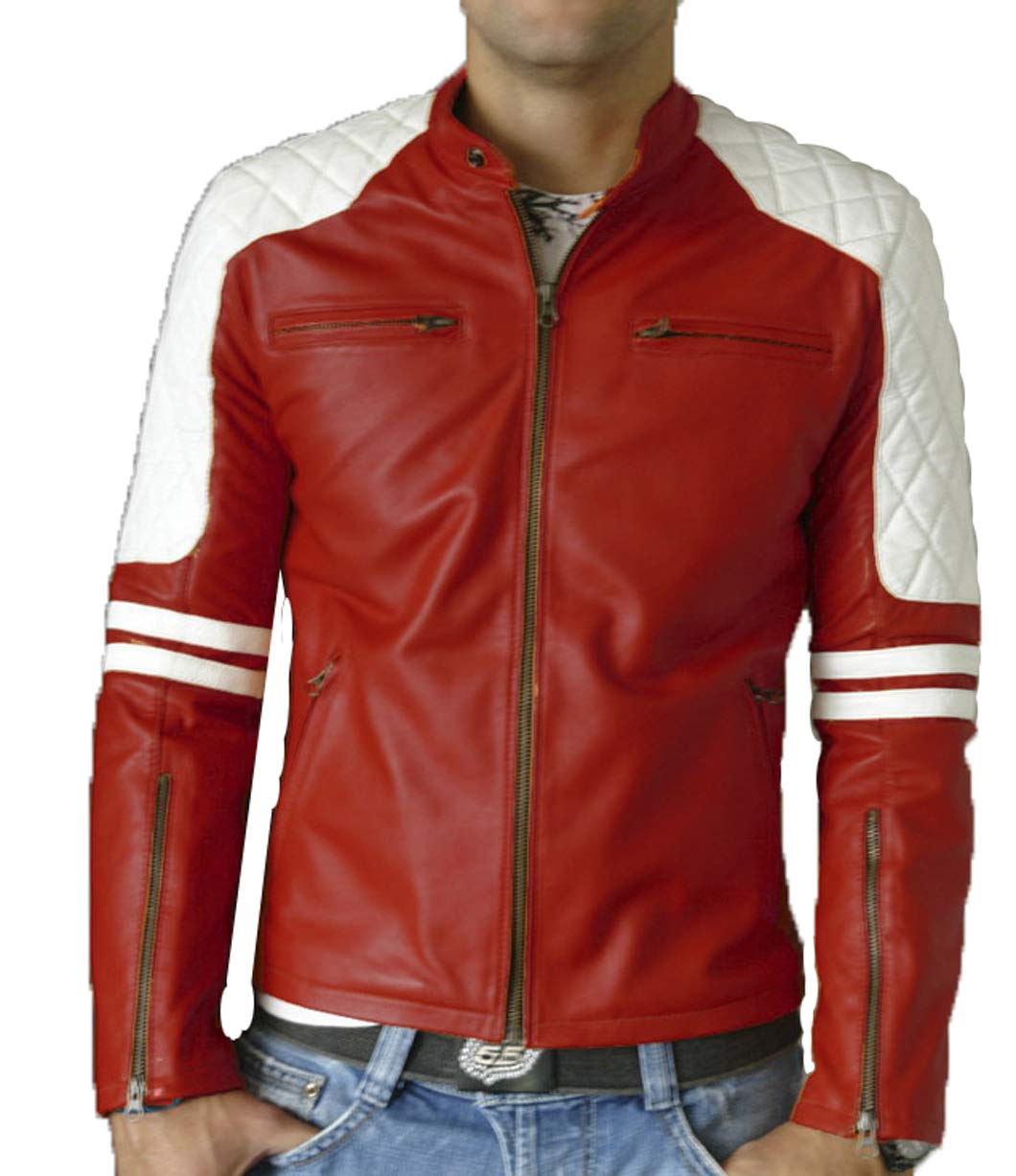 Genuine Lambskin Leather Jacket for Men - Premium Motorcycle Biker Jacket with Classic Style - Perfect for Riding, Casual Wear & Outdoor Adventures