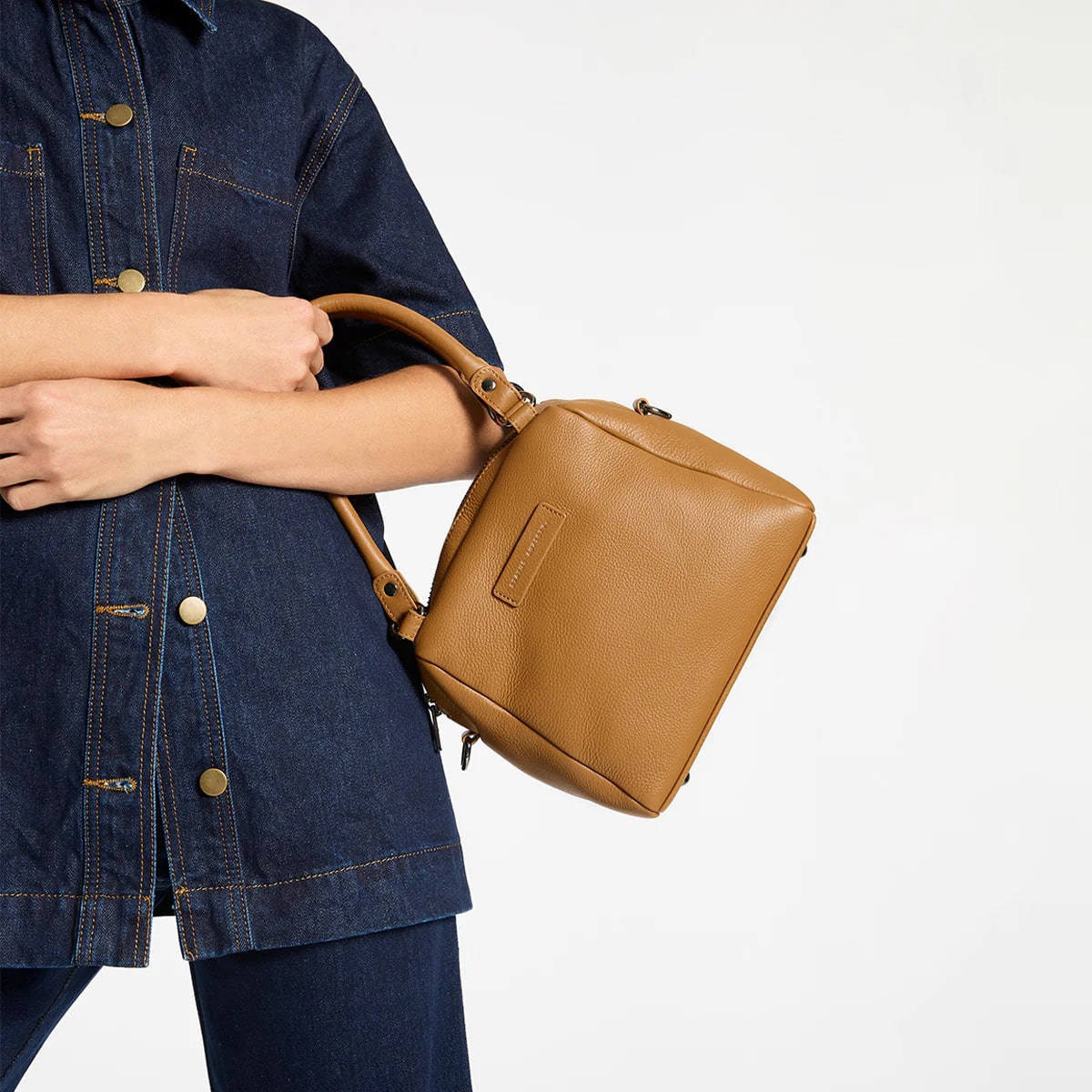 Status Anxiety Mini Mountains Crossbody Bag in Tan - Stylish & Compact for Everyday Use, Travel, and Work