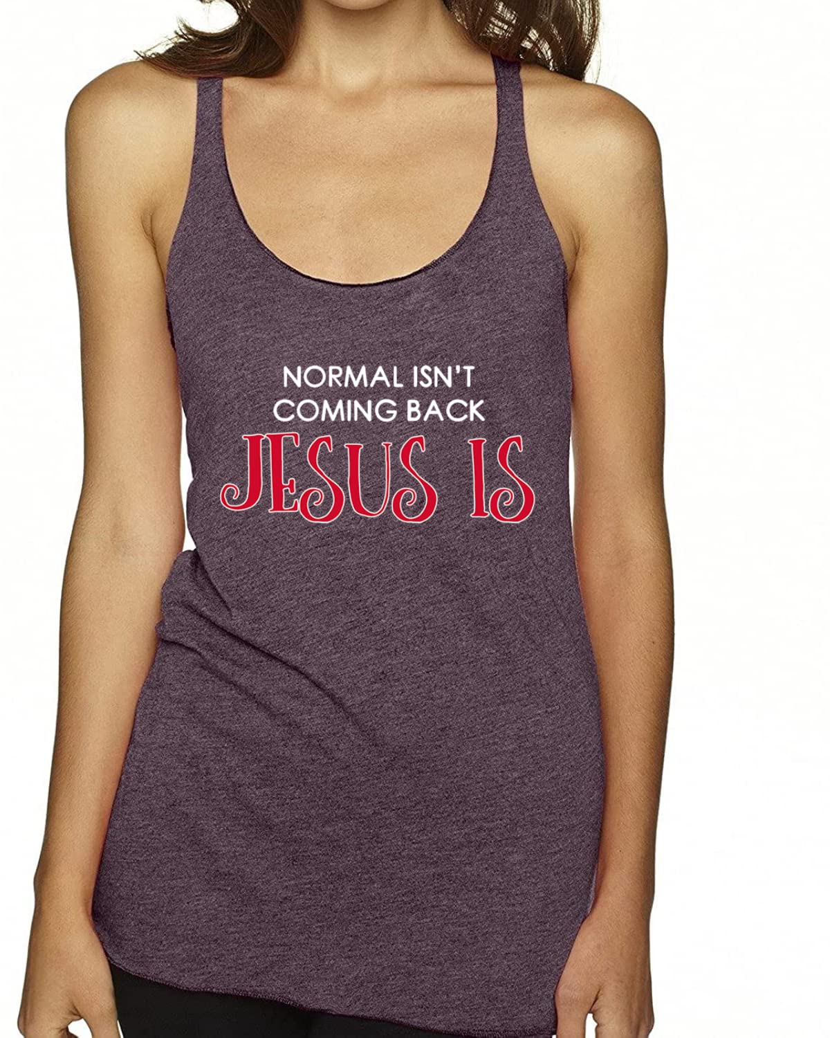 Jesus is Coming Back Christian Inspirational Tri-Blend Racerback Tank Top - Perfect for Church, Bible Study & Faith-Based Events