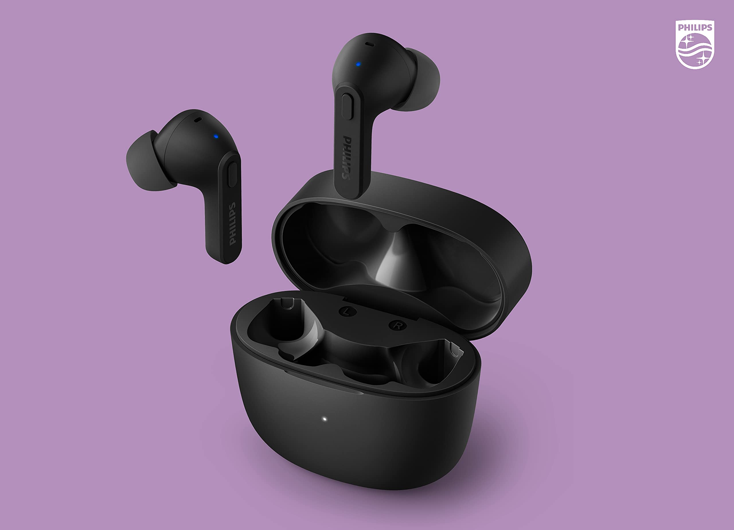 PHILIPS T2206 True Wireless Earbuds with IPX4 Waterproof Rating & Compact Charging Case - Perfect for Running, Gym Workouts & Outdoor Activities