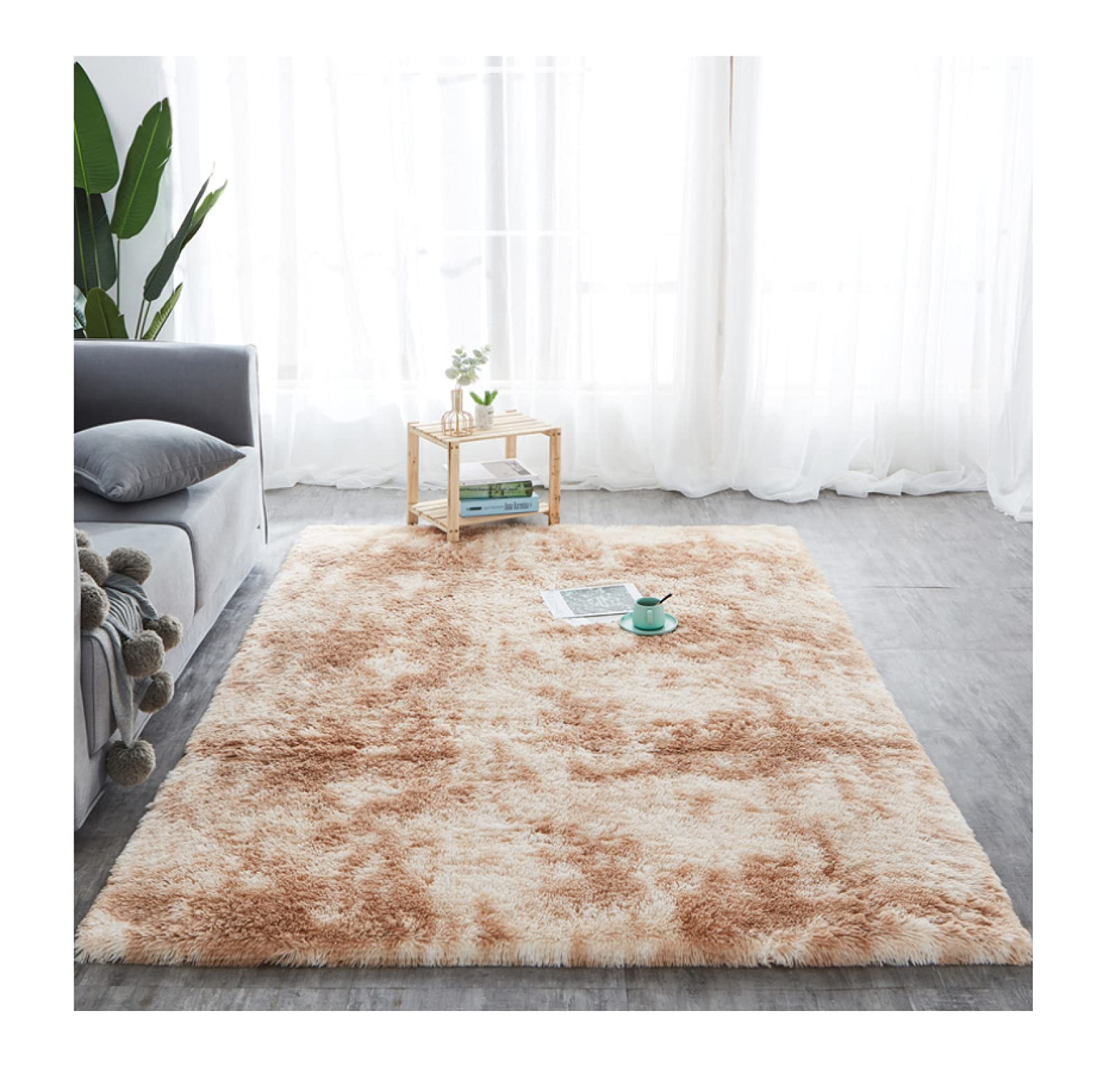 Premium Shaggy Faux Fur Area Rug - Ultra Soft & Plush Fluffy Carpet for Living Room, Bedroom, Nursery - 6.5x8ft (200x250cm) Abstract Home Decor - Perfect for Cozy Winter Warmth & Modern Interior Design