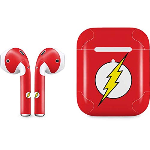 Officially Licensed DC Comics The Flash Skin for Apple AirPods 2 | Custom Decal Sticker | Protective Cover with Original Emblem Design | Perfect for Superhero Fans, Gift Giving & Personal Style