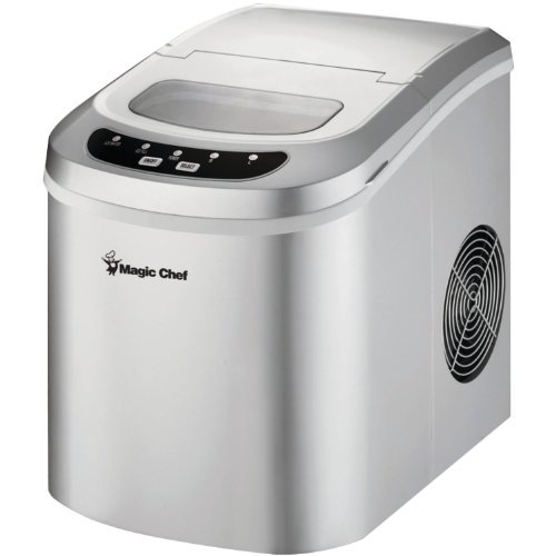 Magic Chef MCIM22SV 27lb Portable Mini Ice Maker - Compact Countertop Ice Machine for Home, Office, RV & Outdoor Use - Perfect for Cocktails, Parties & Small Spaces