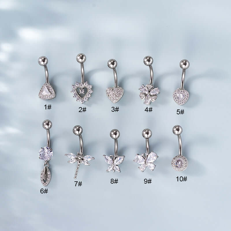 14G Dragonfly Belly Button Rings - Stainless Steel Insect Navel Piercing Jewelry for Women | Perfect for Summer Outfits & Beach Parties