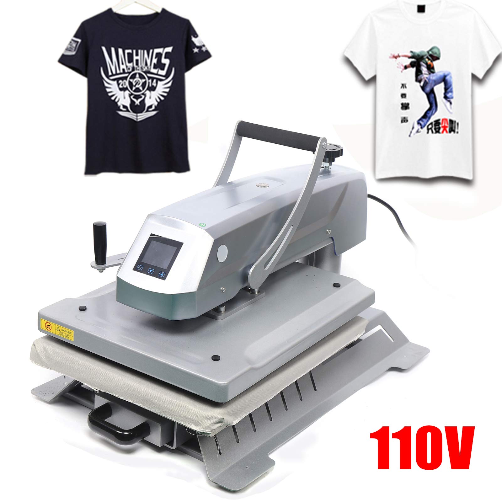 40x50cm (16x20 Inch) Manual Clamshell Heat Press Machine - 110V American Standard for T-Shirts, Hats, Mugs & Plates | Multifunctional Sublimation Transfer Printing Equipment for DIY & Small Business Use