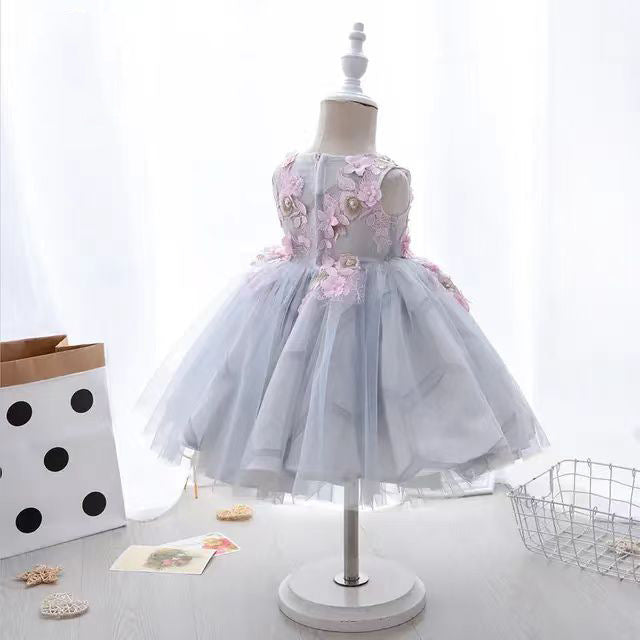 Adorable Baby Girl Puffy Sleeve Floral Dress - Toddler Princess Birthday Party Outfit for Special Occasions & Photo Shoots