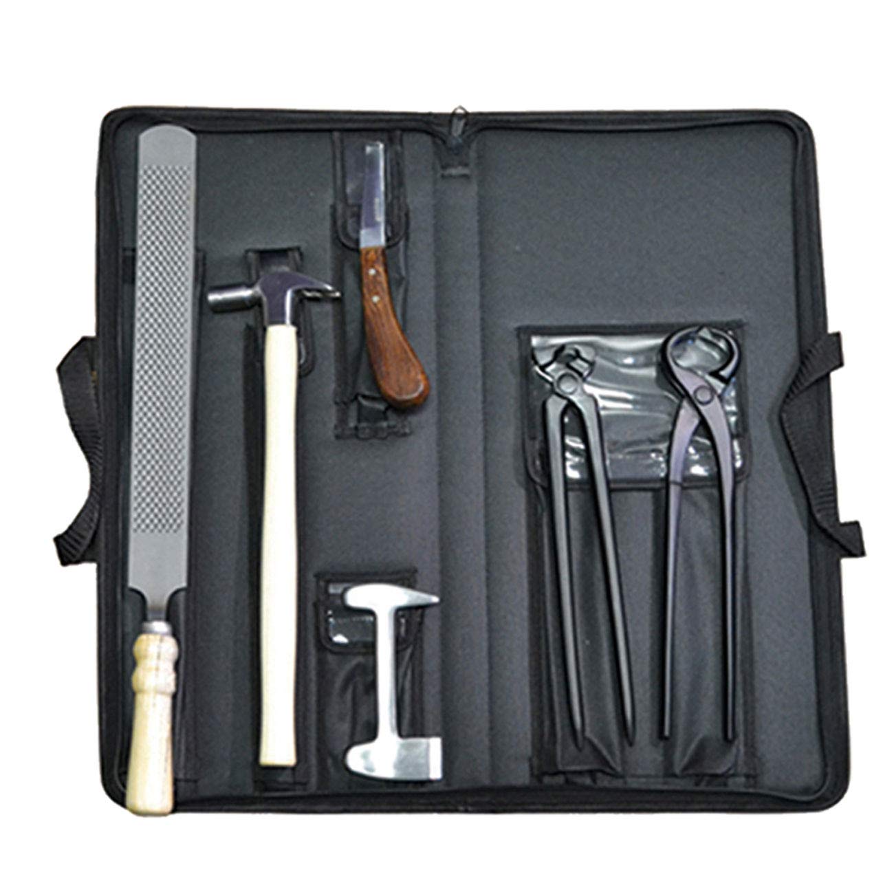 Professional Horse Farrier Tool Kit - Hoof Knife, Nipper, Rasps & Buffer Cutter with Carrying Bag for Equine Grooming & Hoof Care | Perfect for Farriers, Horse Owners & Stable Maintenance