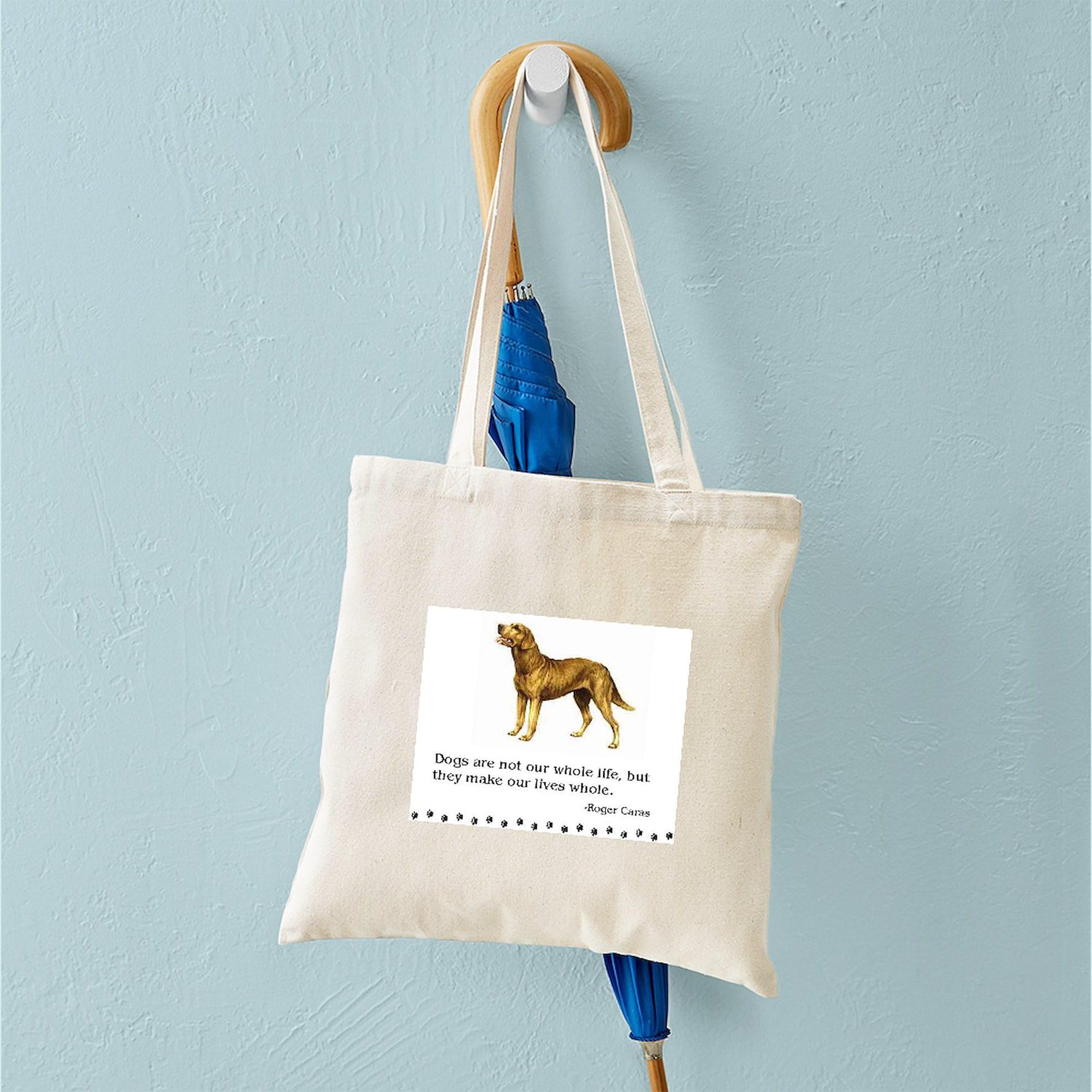 Chesapeake Bay Retriever Life Quote Tote Bag - Natural Canvas Reusable Shopping Bag for Groceries, Beach & Everyday Use
