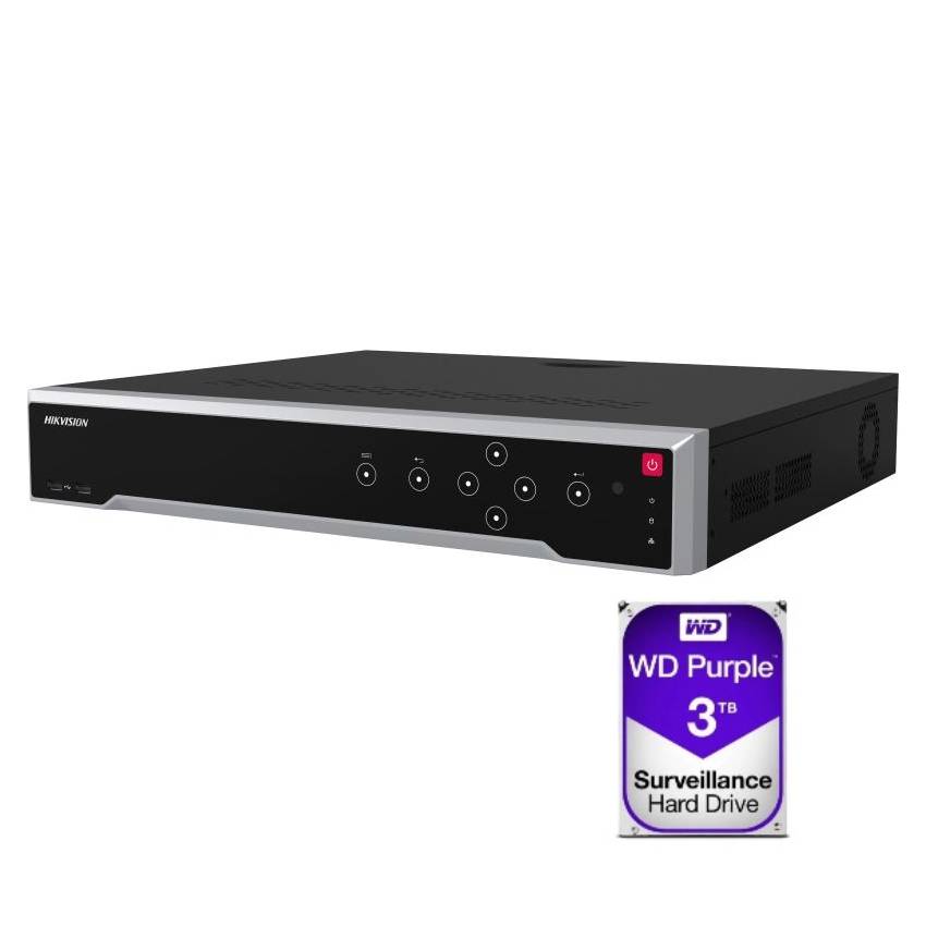 Hikvision DS-7732NI-I4/24P 32 Channel AcuSense NVR with 3TB HDD - 24/7 Surveillance for Home & Business Security