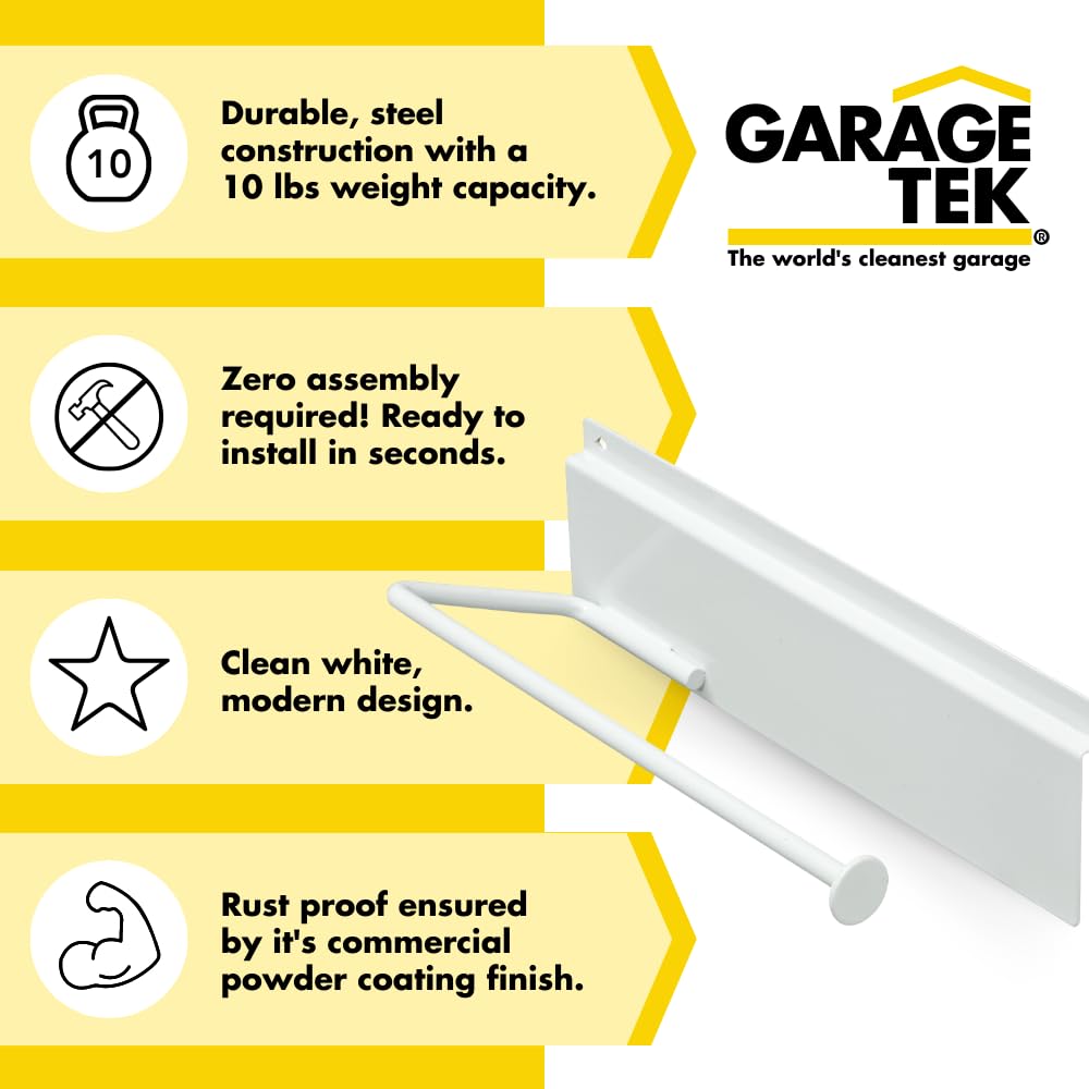 Wall Mount Paper Towel Holder for Garage Organization | Heavy Duty Hanging Paper Towel Dispenser | Compatible with TekPanel, TekTrak & Slat Walls | Perfect for Workshops, Garages & Kitchens