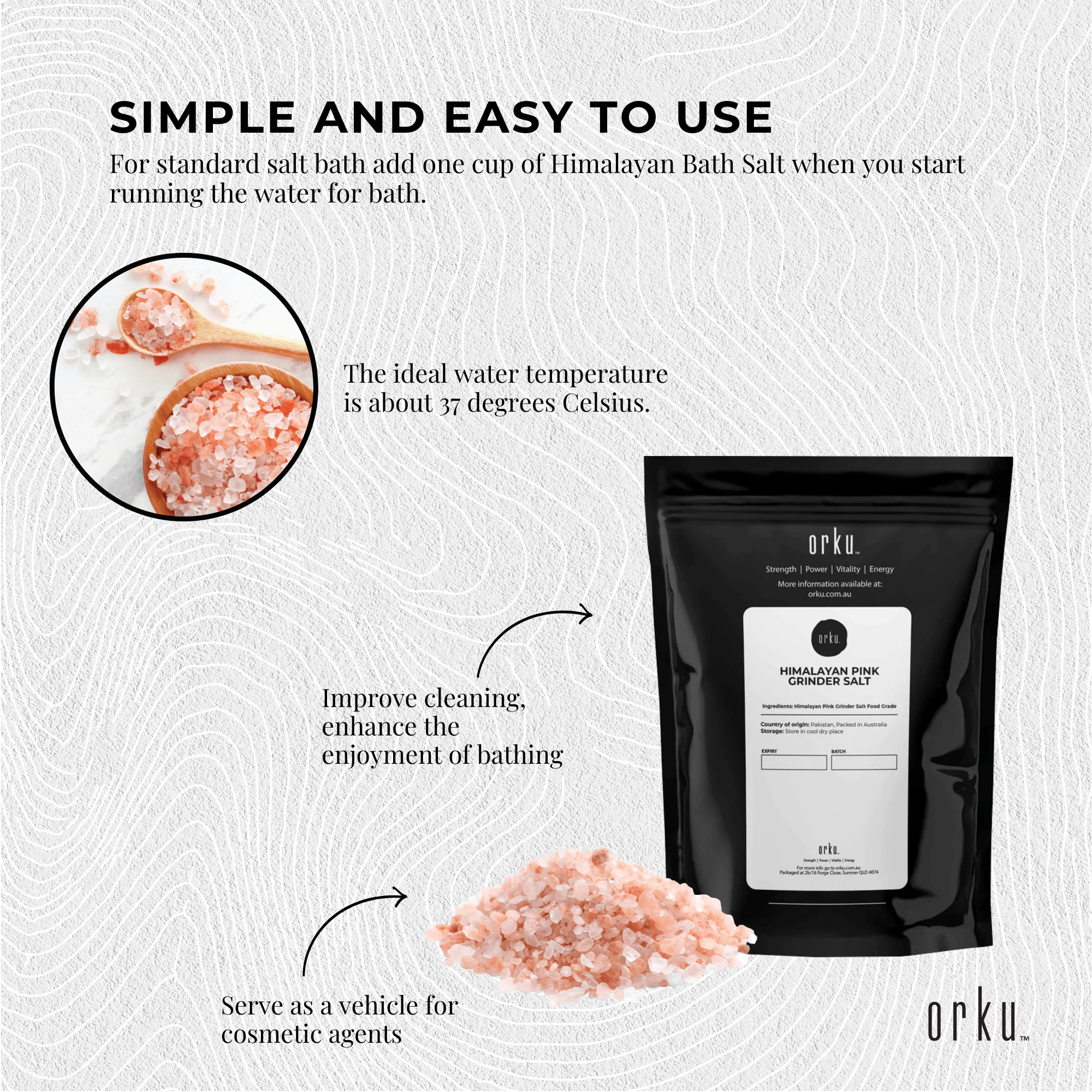100g Pink Himalayan Bath Salts - Natural Crystal Rocks for Spa Therapy & Body Scrub | Relaxing Bath Soak for Stress Relief & Skin Exfoliation