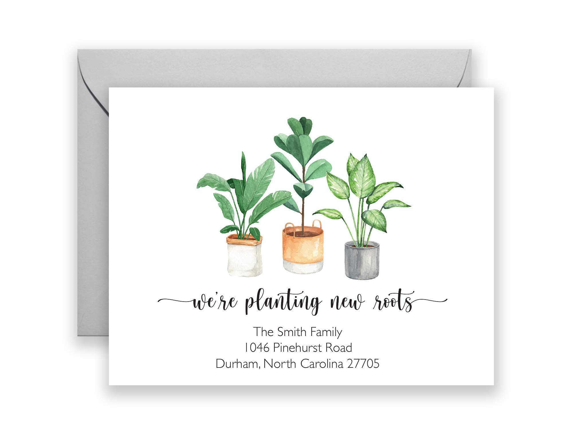 Personalized Moving Announcement Cards with Envelopes - Set of 10 Custom Moving Announcements for New Home & Relocation - Perfect for Housewarming, Change of Address & Planting New Roots Celebration