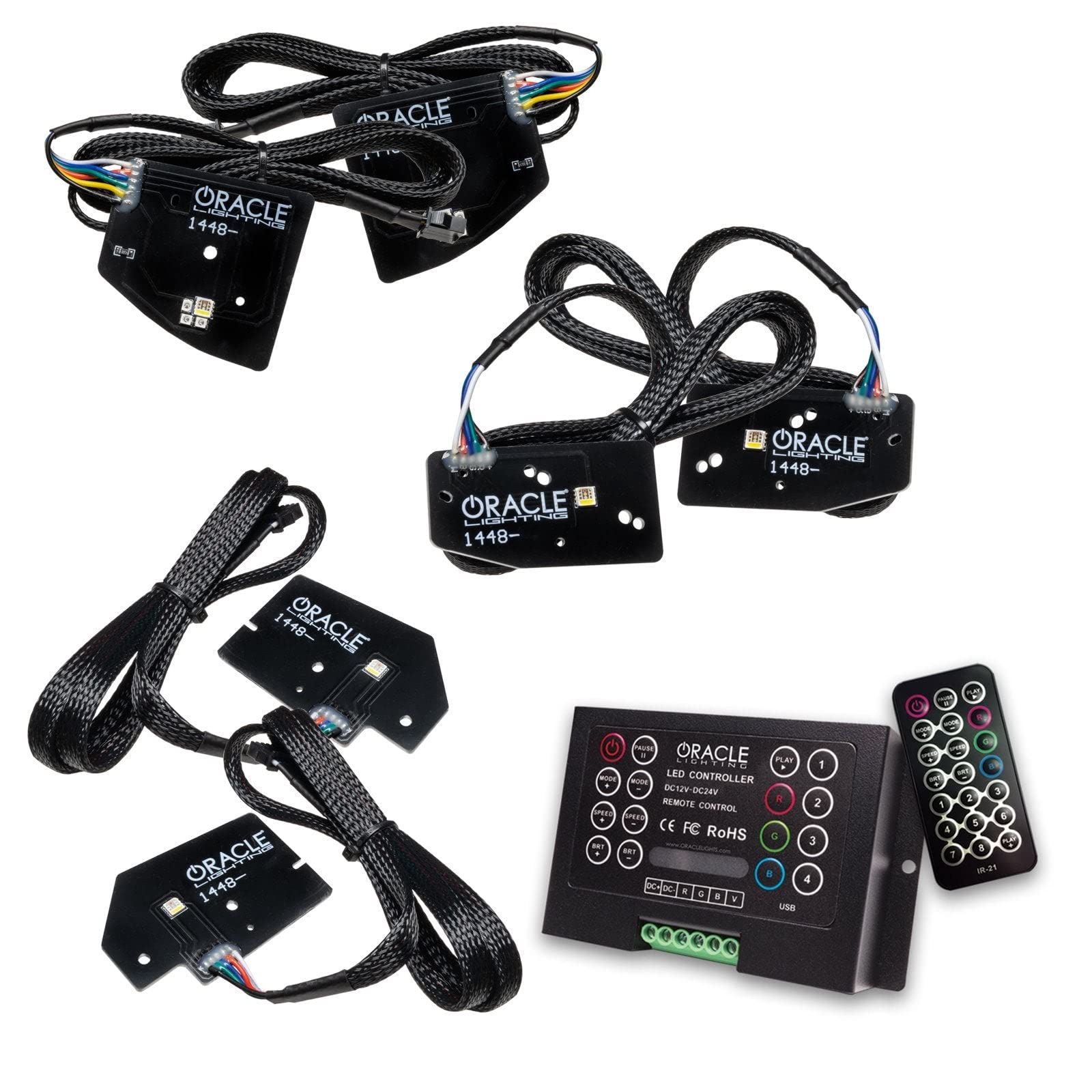 ORACLE LIGHTING ColorSHIFT RGBW+A LED DRL Upgrade Kit for 2019-2022 RAM 1500 | Projector Headlight Conversion with 2.0 Controller | 1 Pair (Part #1448-333) | Perfect for Off-Roading & Night Driving