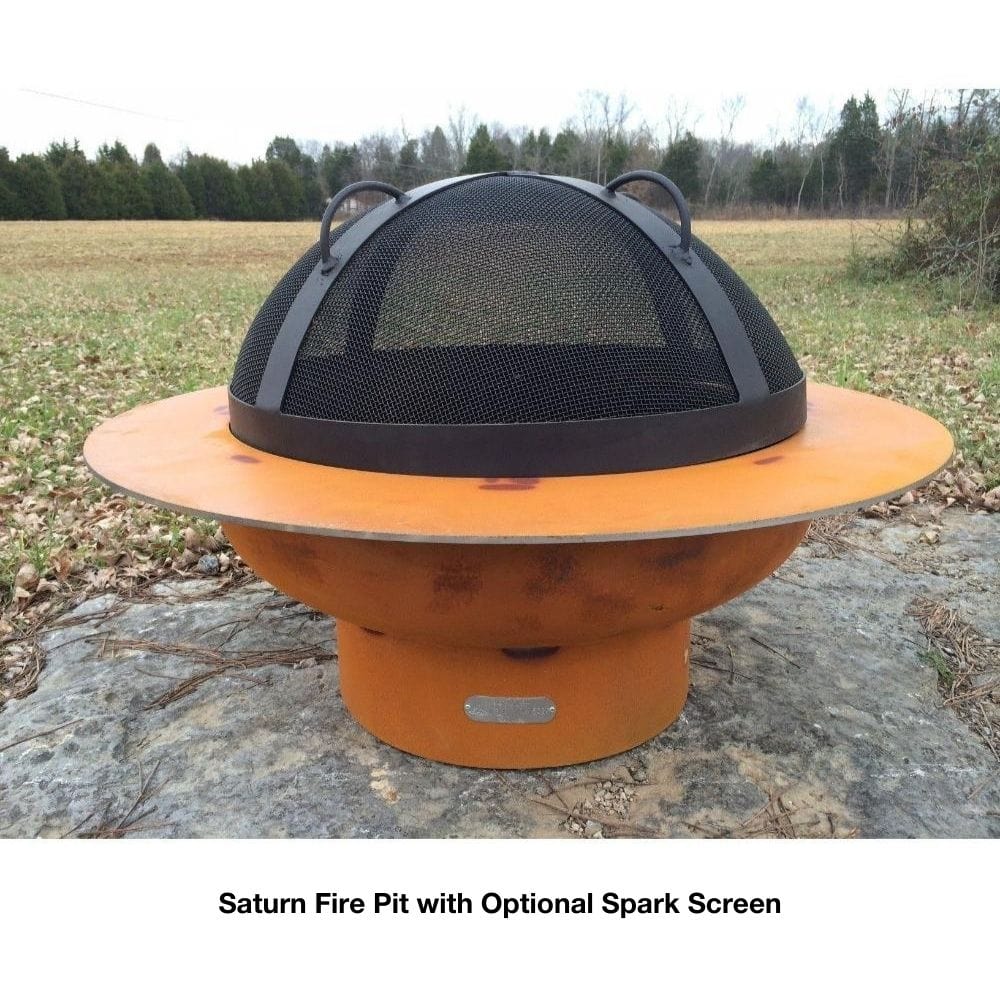Saturn 40 Inch Handcrafted Carbon Steel Gas Fire Pit - Outdoor Patio Heater for Backyard, Garden & Camping - Durable & Stylish Fire Pit for Gatherings