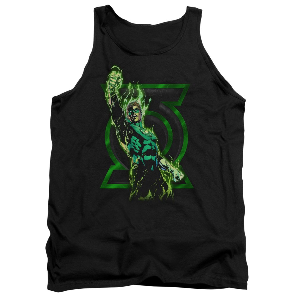 Green Lantern Fully Charged Graphic Unisex Tank Top for Men & Women - Superhero Comic Book Style Casual Wear for Summer & Cosplay