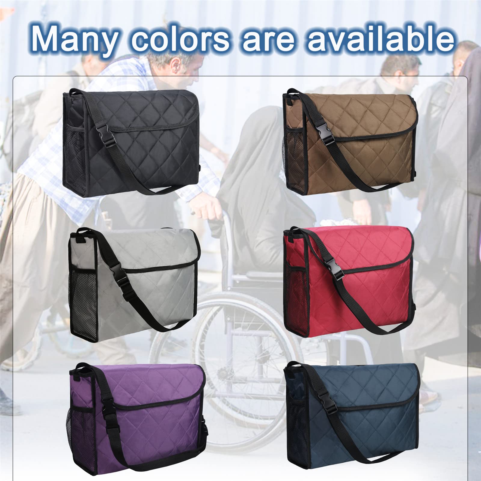 Waterproof Wheelchair Backpack - Travel Storage Tote Bag for Wheelchairs | Durable Messenger Bag for Men, Women, Elderly & Handicap | Perfect for Daily Commute, Shopping & Outdoor Activities (Black)