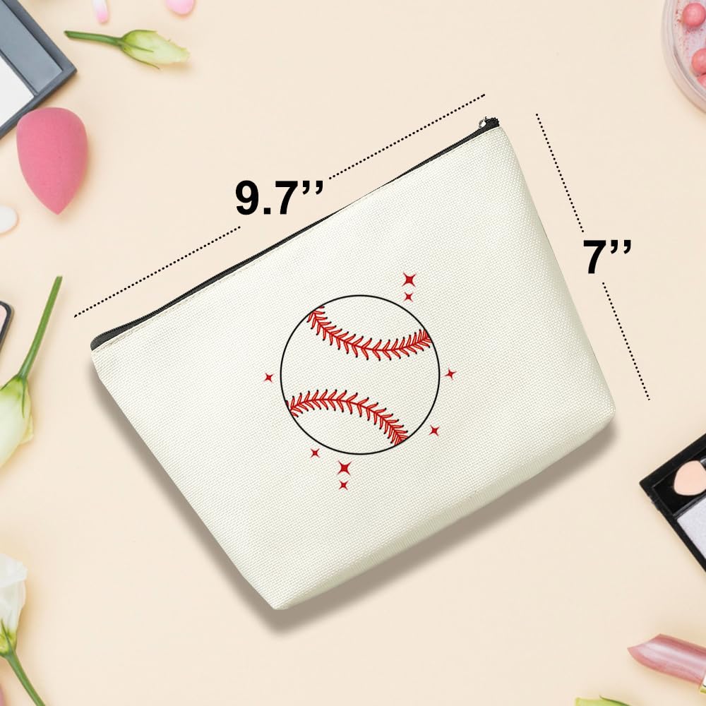 Funny Baseball Makeup Bag for Women - Cute Cosmetic Bag with Baseball Design - Perfect Gift for Mom, Sister, Aunt, Daughter & Baseball Lovers - Great for Mother's Day, Birthday, Christmas & Game Day - Ideal for Sports Events, Travel & Daily Use