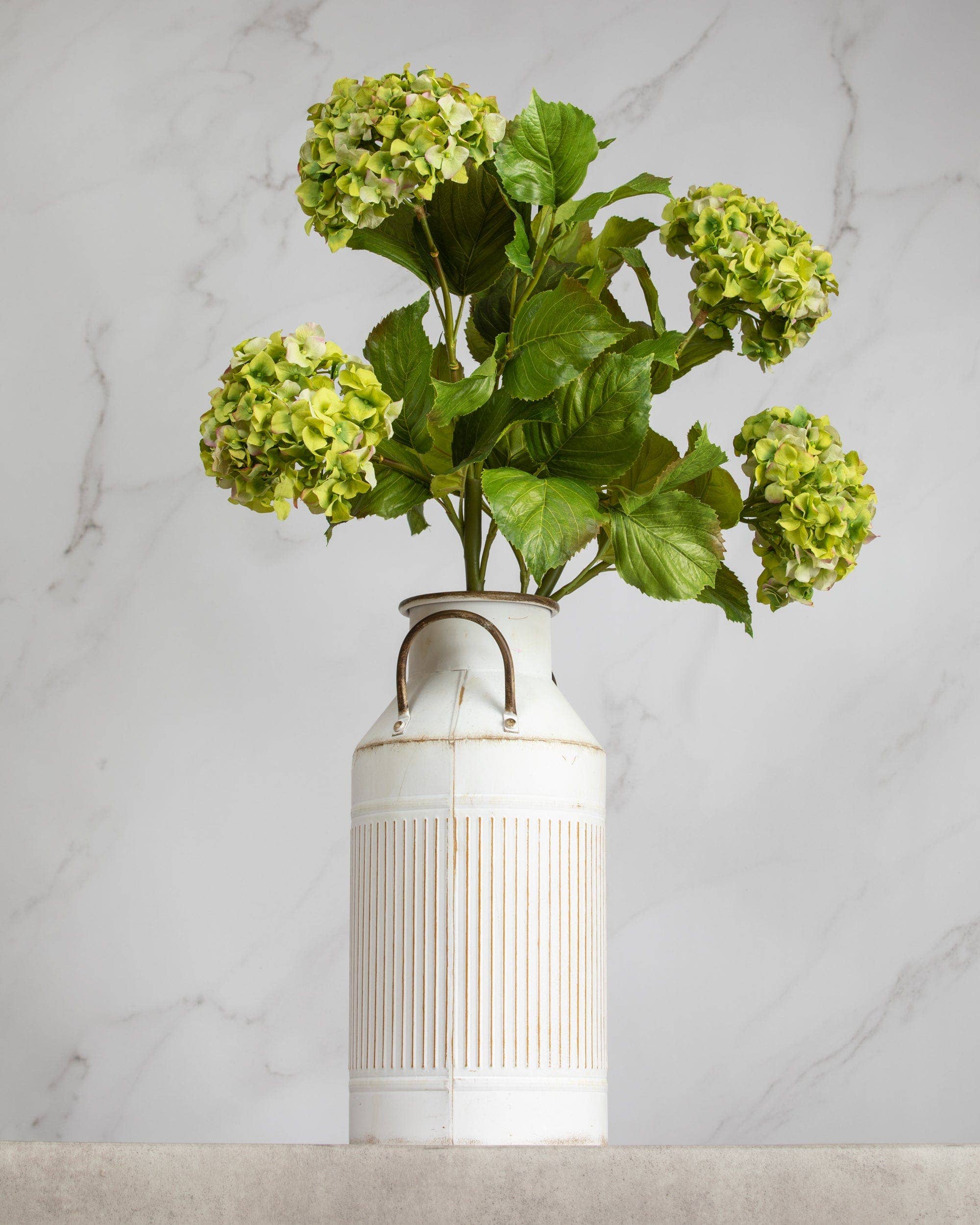 Artificial Green Double Hydrangea Silk Flowers - 36