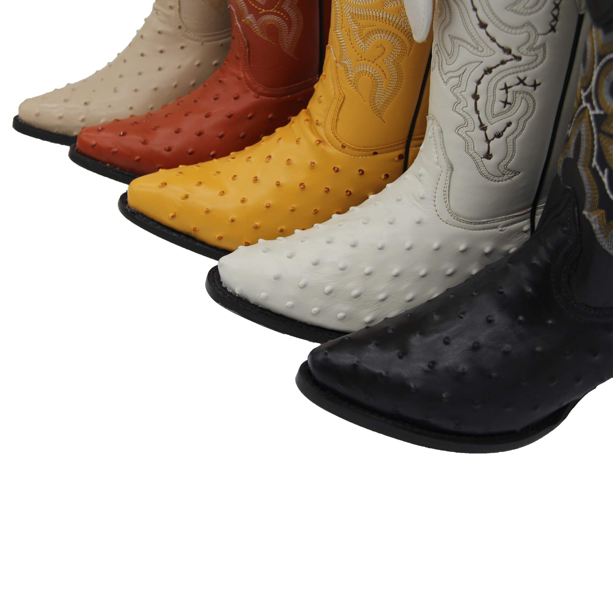 Premium Men's Leather Cowboy Boots - Genuine Embossed Ostrich Quill Print Western Boots with Free Matching Belt | Durable & Comfortable for Rodeo, Country Music Festivals & Western Fashion