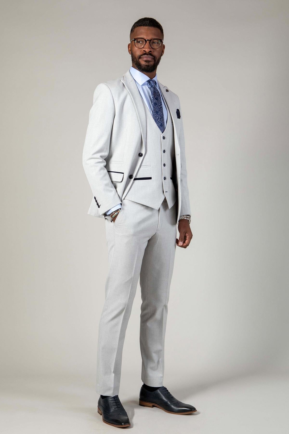Premium BROMLEY Stone Suit for Men - Classic Business & Formal Attire - Perfect for Office, Weddings & Special Occasions