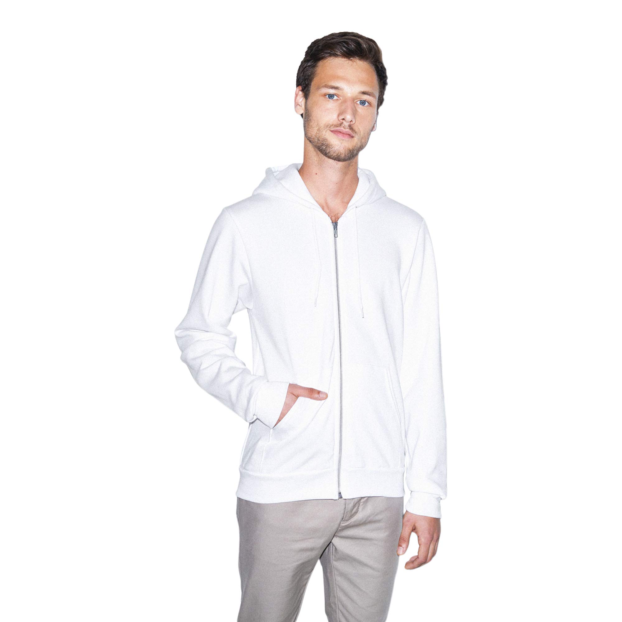American Apparel Men's Flex Fleece Long Sleeve Zip Hoodie - Soft & Comfortable Pullover for Casual Wear, Gym & Outdoor Activities