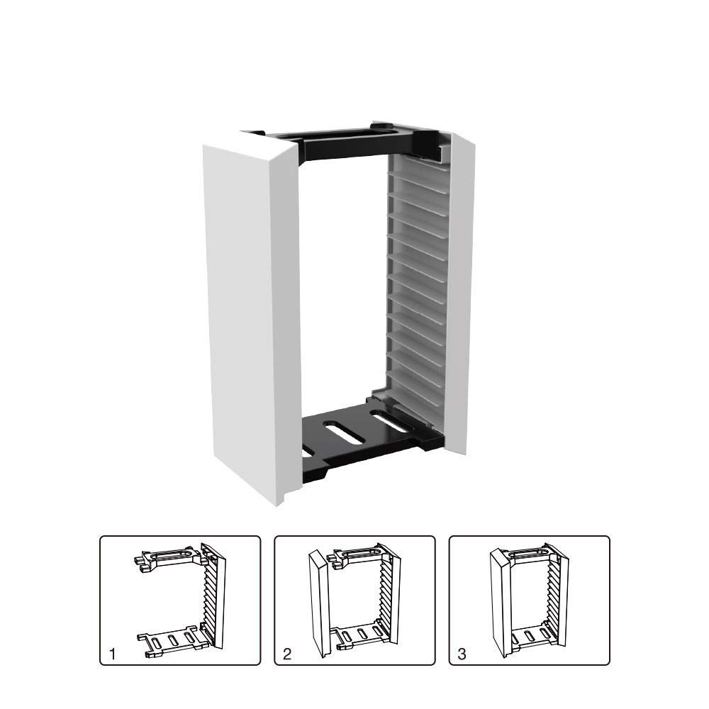 ECHZOVE PS5 Game Holder & Storage Tower - Organizer Stand for PS5, PS4, Xbox Game Cases - Perfect for Gaming Room & Entertainment Center Organization