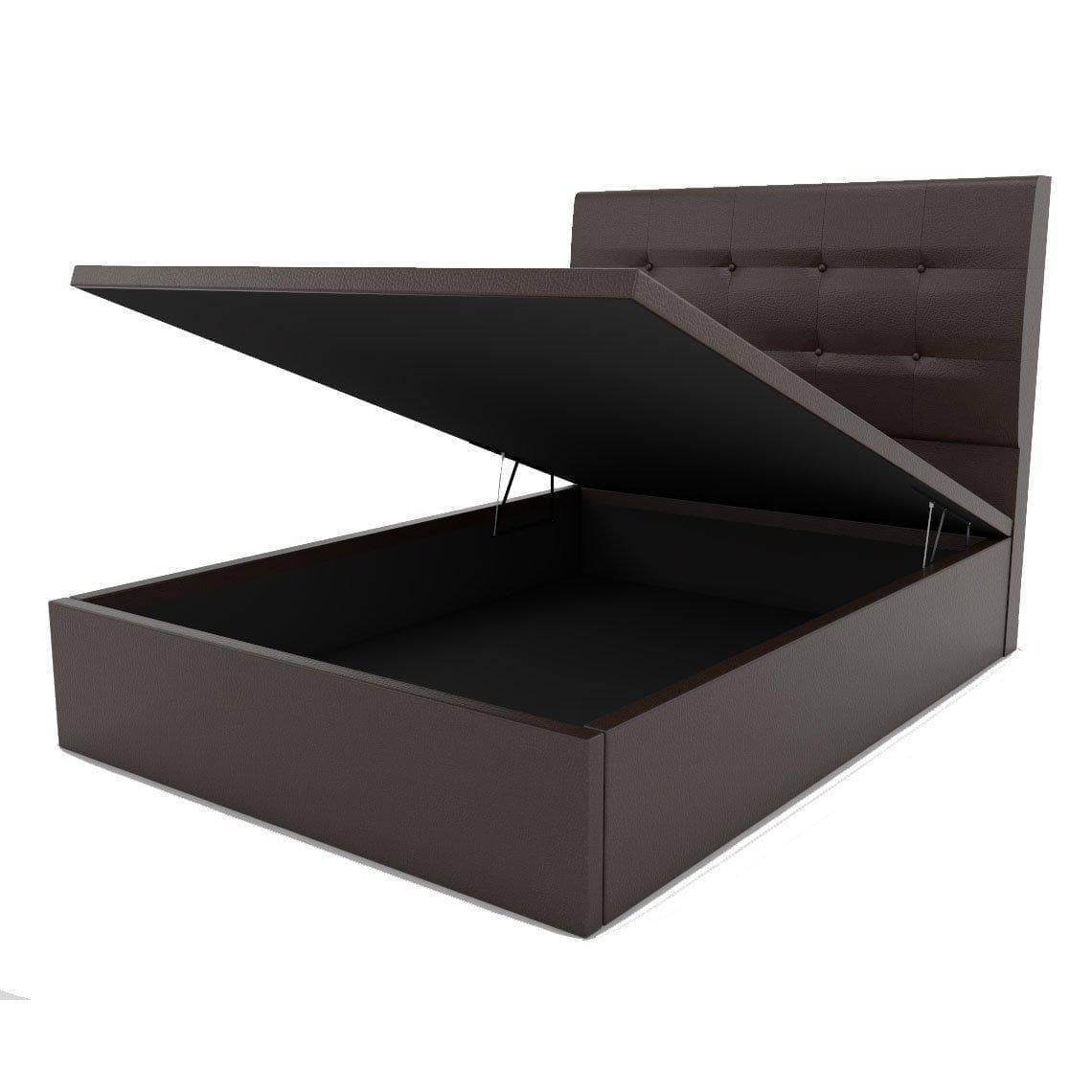 Ellie Faux Leather Upholstered Storage Bed Frame with Underbed Drawers - Queen Size Platform Bed for Small Space Bedroom, Guest Room & Apartment