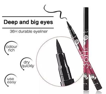 5-in-1 Long Lasting Red Lipstick & 3-in-1 Eyeliner Mascara Set - 36 Hour Smudge Proof Kajal & Waterproof Eye Makeup Kit for Party, Wedding & Night Out Looks