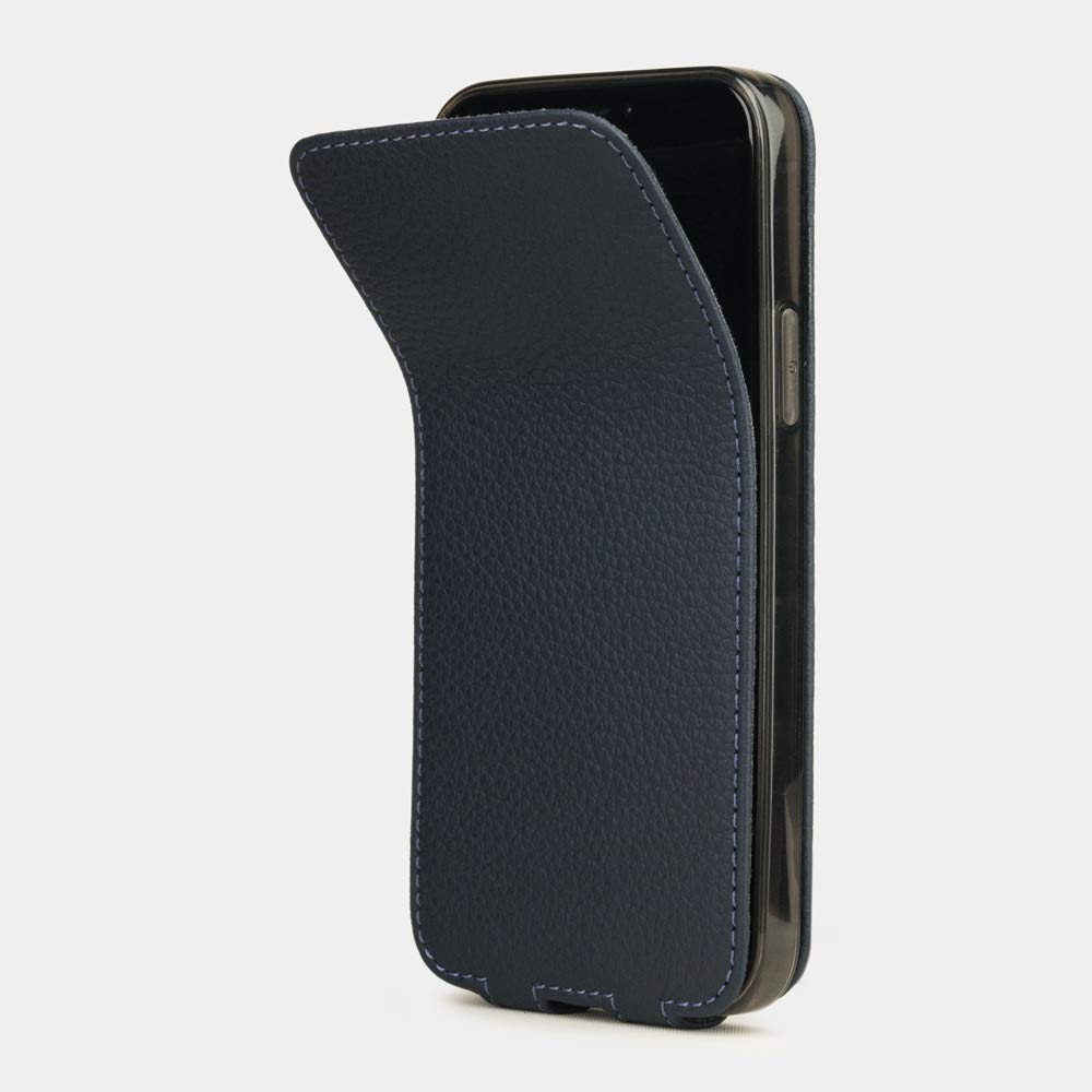 Premium Genuine Leather Wallet Case for iPhone 12 & iPhone 12 Pro - Slim Protective Cover with Card Slots - Made in France - Blue - Perfect for Everyday Use & Travel Accessories