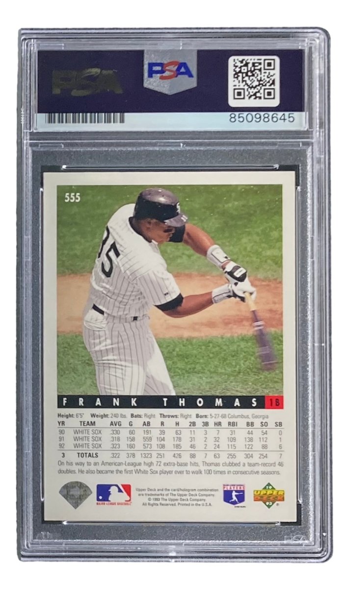 Frank Thomas Autographed 1993 Upper Deck #555 Chicago White Sox Baseball Card - PSA/DNA Certified - Perfect for Sports Memorabilia Collectors & White Sox Fans