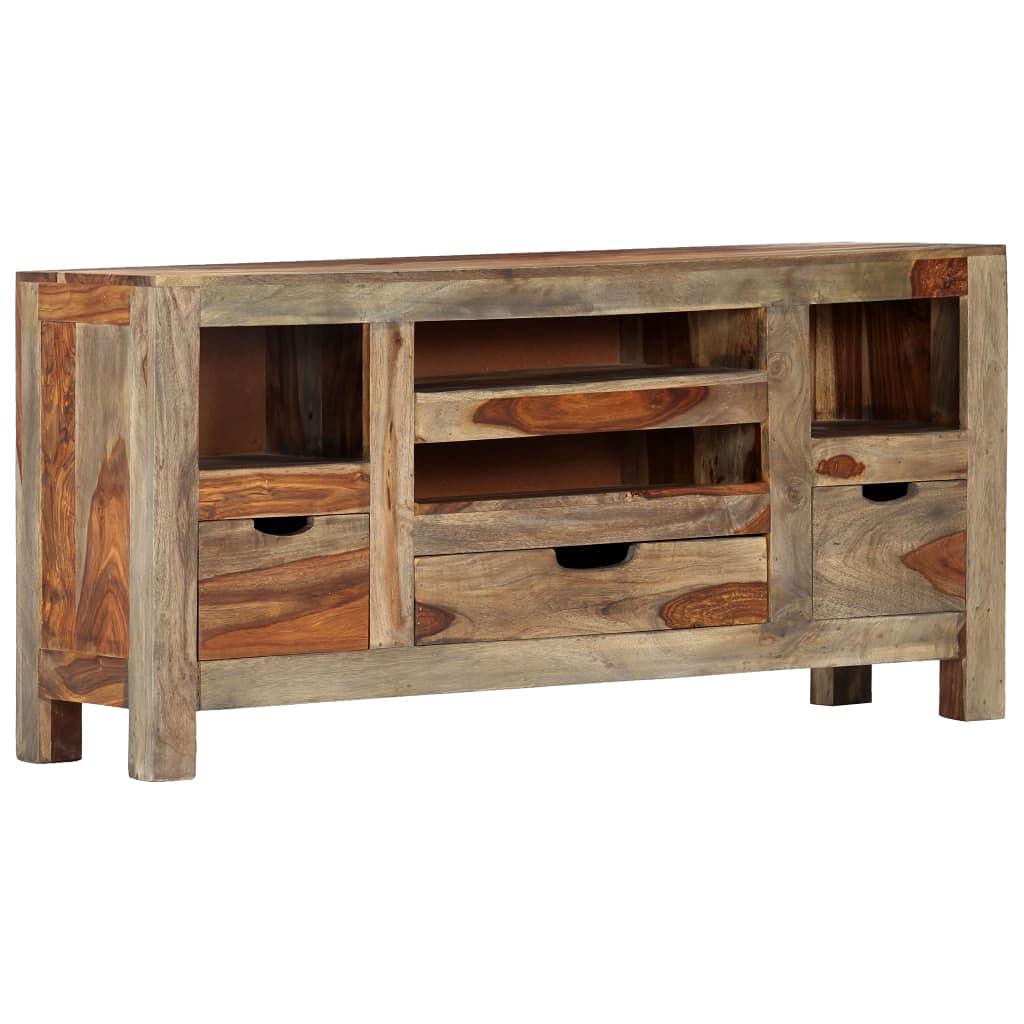 Rustic Brown Sideboard Cabinet with 3 Drawers & 4 Compartments - Kitchen Buffet Console Table for Living Room, Entryway & Dining Room Storage | Perfect for Farmhouse Decor & Small Space Organization