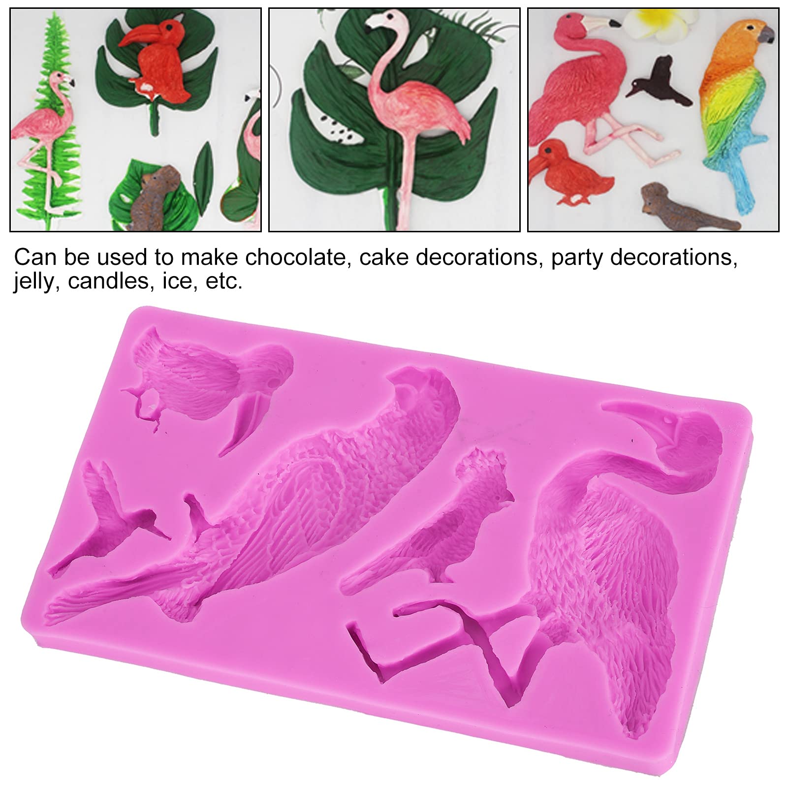 Premium Silicone Fondant Molds - Flamingo & Bird Shapes for Cake Decorating, Chocolate Making & Candy Crafts | Perfect for Birthday Cakes, Cupcakes, DIY Desserts & Baking Gifts