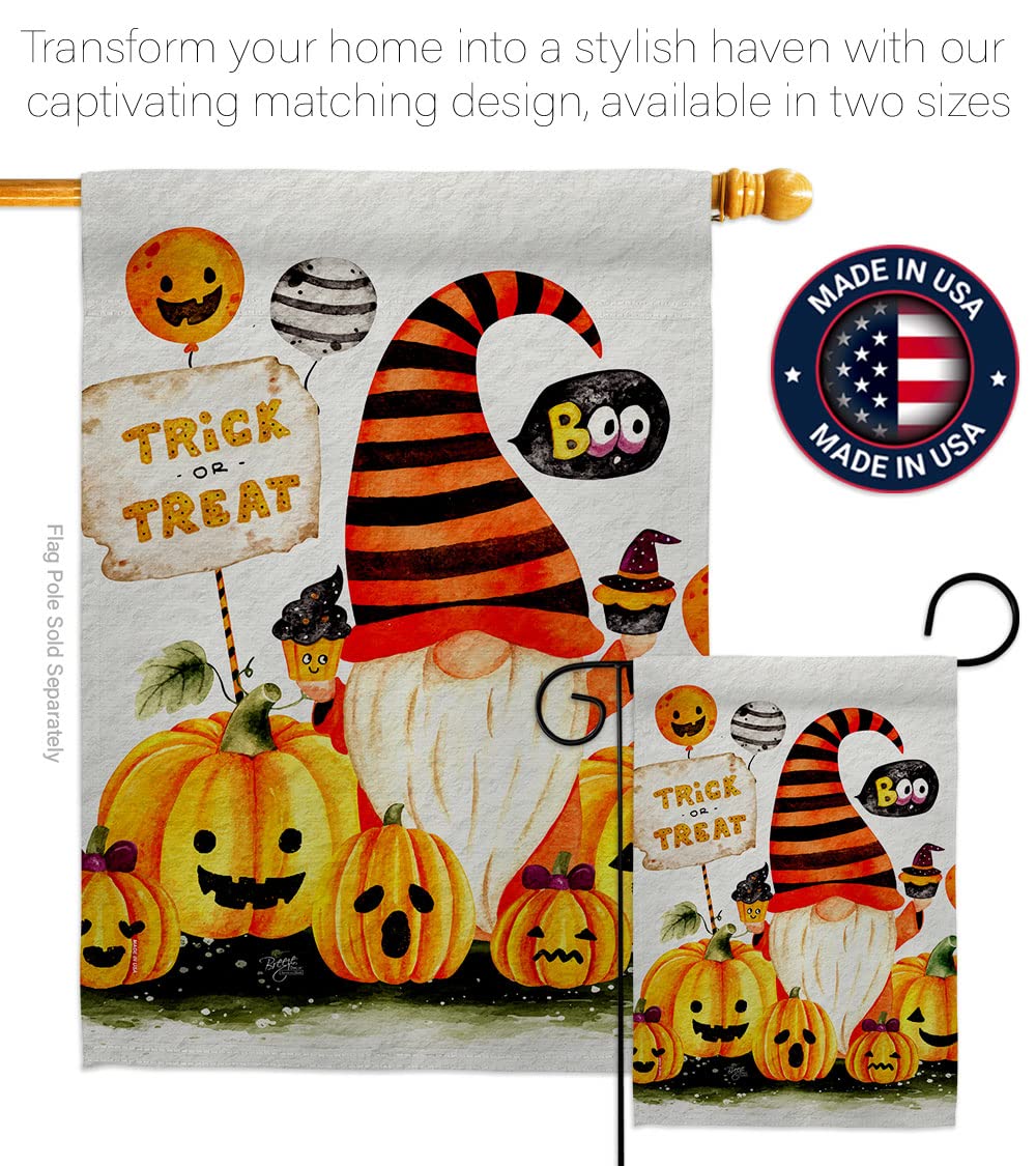 Boo Gnome House Flag - Double-Sided Fall & Spring Garden Decor for Yard