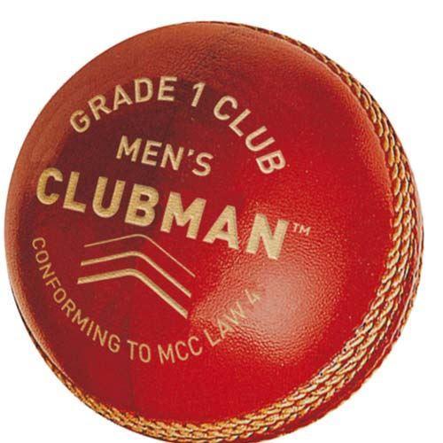Gunn & Moore Clubman Cricket Ball - Premium Leather Cricket Ball for Practice & Matches | Perfect for Cricket Training, Club Games & Competitive Play