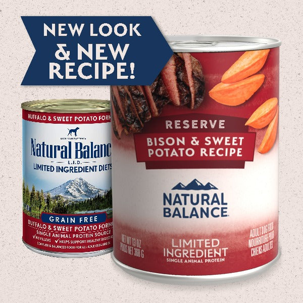 Natural Balance Reserve Limited Ingredient Bison & Sweet Potato Recipe Canned Dog Food - Grain-Free, Hypoallergenic Wet Food for Dogs with Sensitive Stomachs - Perfect for Mealtime & Digestive Health Support