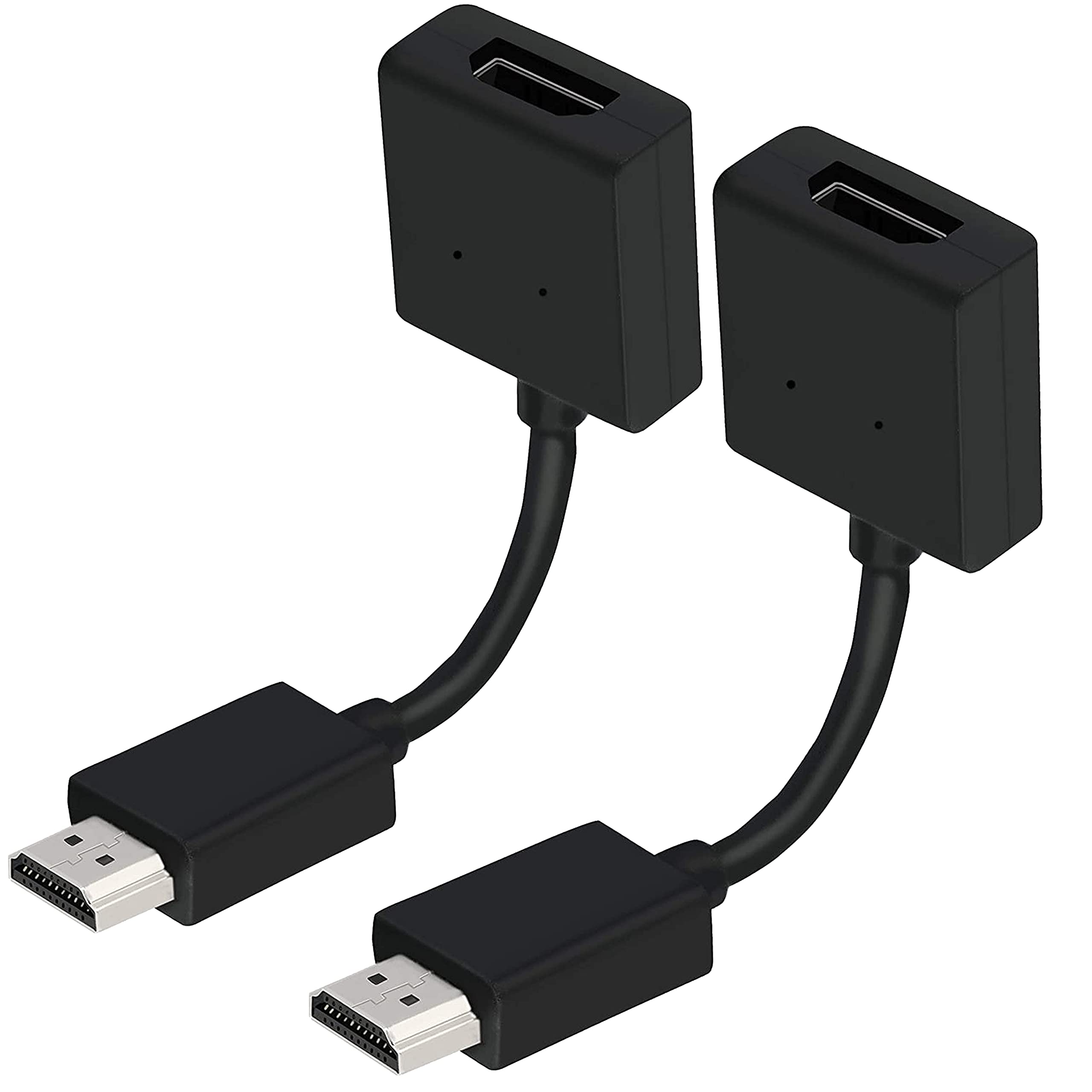 Storite 2-Pack 10cm High Speed HDMI Male to Female Extension Cable - HDMI Extender for Computer, TV, Projector, DVD Player - Perfect for Home Theater Setup, Gaming Consoles, and Office Presentations
