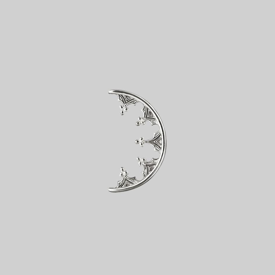 MORWENA Gothic Arch Stud Earrings in Silver - Perfect for Punk, Gothic, and Alternative Fashion Styles