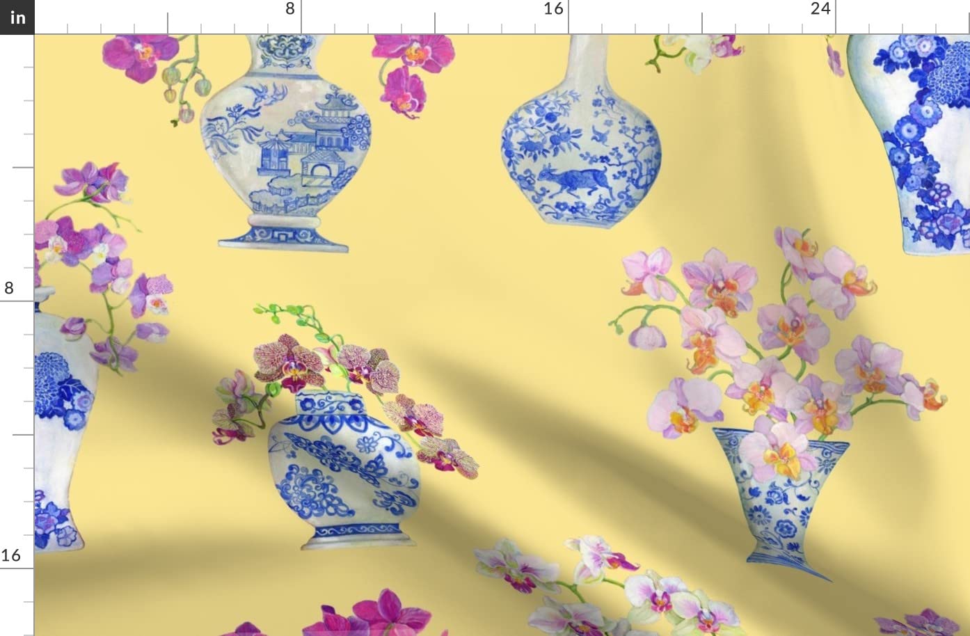 Premium Yellow Blue White Printed Fleece Fabric Fat Quarter by Spoonflower - Soft & Cozy for DIY Sewing, Blankets, Loungewear, No-Sew Crafts - Perfect for Baby Blankets, Robes & Home Decor Projects