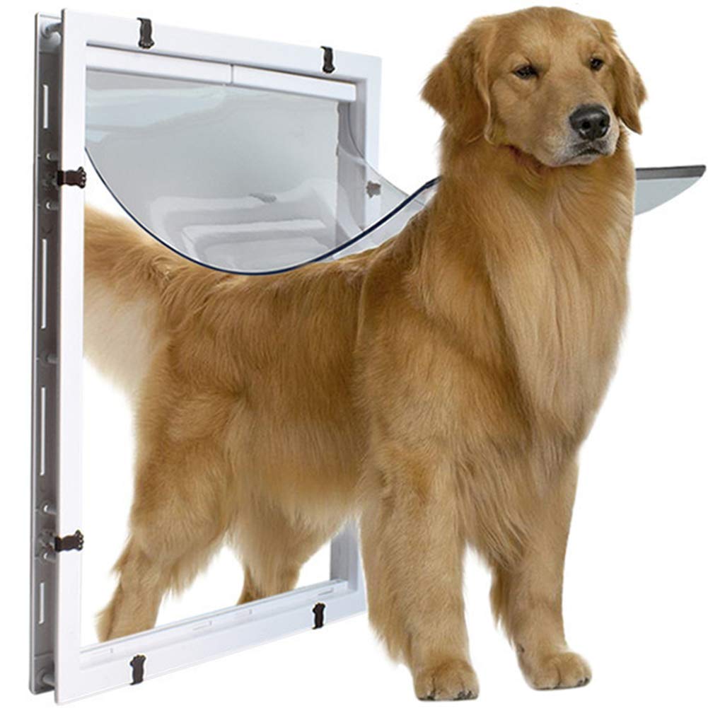 La La Pet® Magnetic Locking Pet Door - Soft Flap for Dogs & Cats - Fits Interior/Exterior Sliding Doors, Windows & Walls - Small to X-Large Pets (Large Size) - Perfect for Home, Apartment & Patio Access