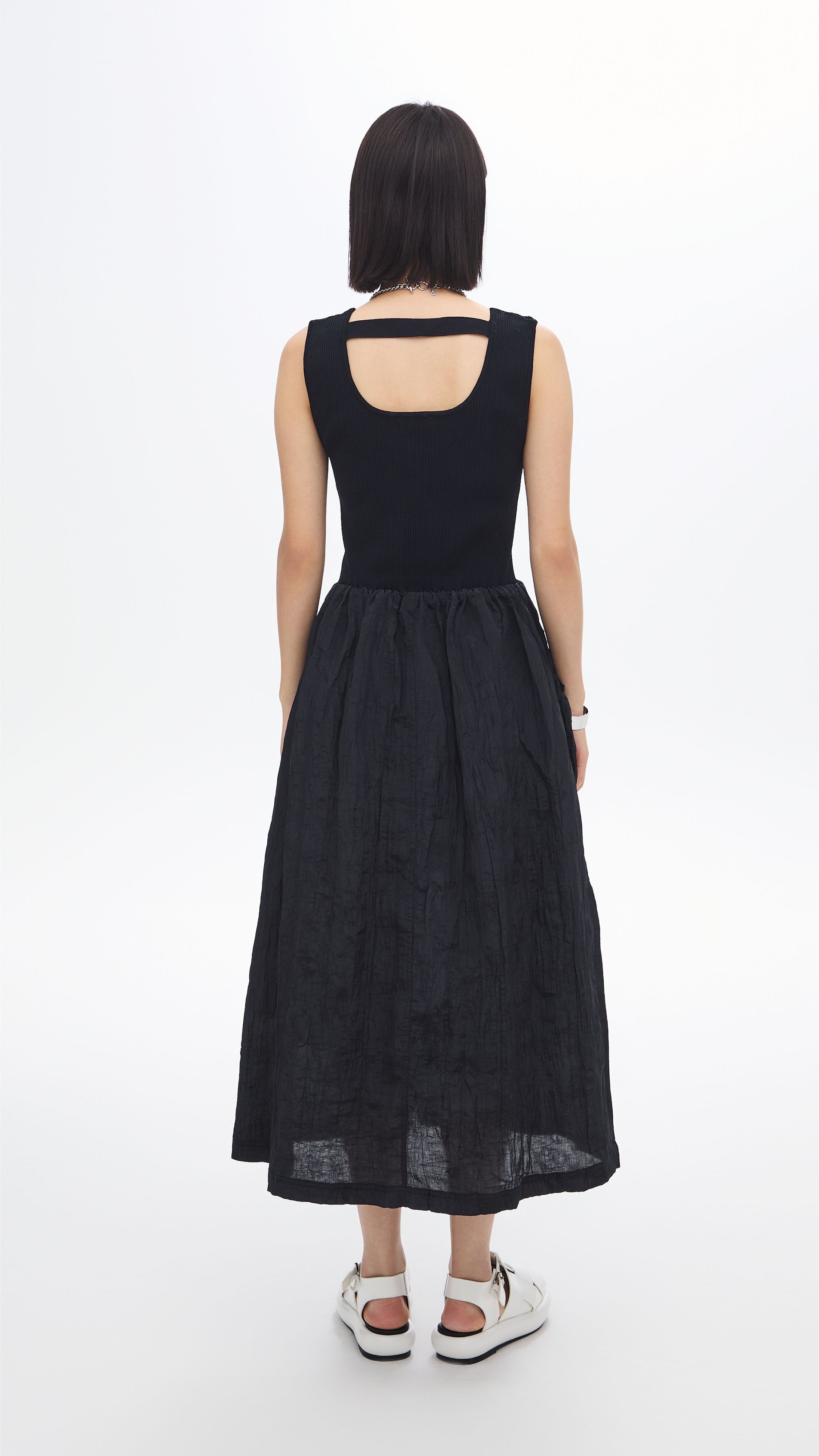 Stylish Nylon Patch Knit Dress for Women - Comfortable & Trendy Casual Wear for Office, Party & Everyday Outfits