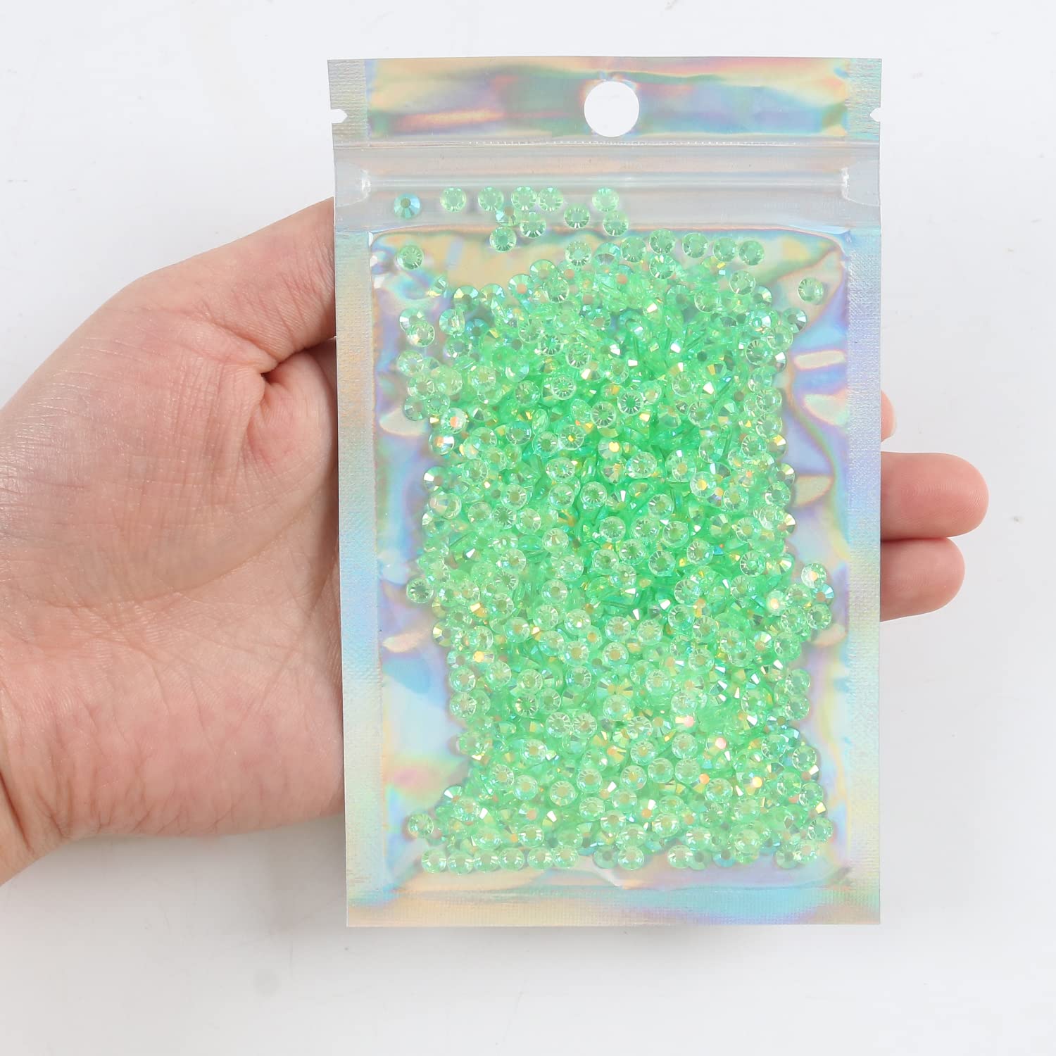 2500pcs 4mm 25g Jelly Rhinestones AB Color Non-Hotfix Glitter Resin Bling Diamonds for Crafts, Mugs, Bottles, Tumblers - DIY Decoration, Nail Art, Scrapbooking (T52 Transparent Olive AB)