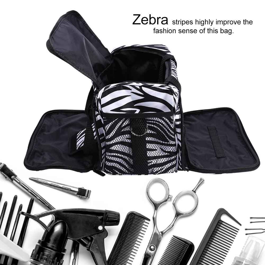 Yuyte Zebra Stripe Hairdressing Bag - Portable Hairstyling Case for Scissors, Combs & Tools | Perfect for Salon Professionals & Mobile Stylists