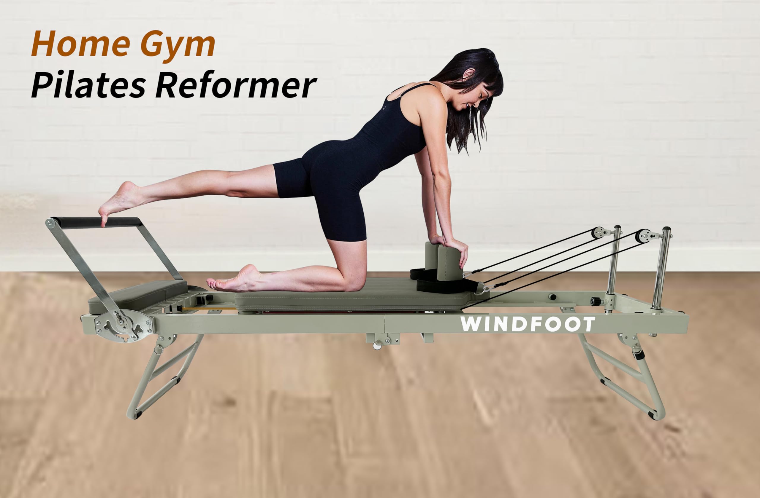 Foldable Pilates Reformer Machine for Home & Gym - Portable Exercise Equipment with Jump Board, 5 Resistance Cords & 300 lbs Weight Capacity - Perfect for Strength Training, Flexibility Workouts & Rehabilitation Therapy