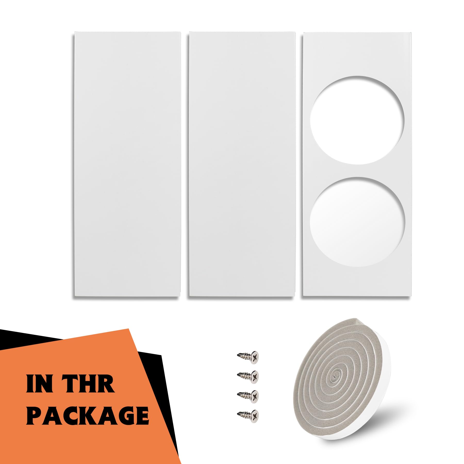 GCGOODS Portable AC Window Kit - Universal Dual Hose Air Conditioner Seal Plate for 5