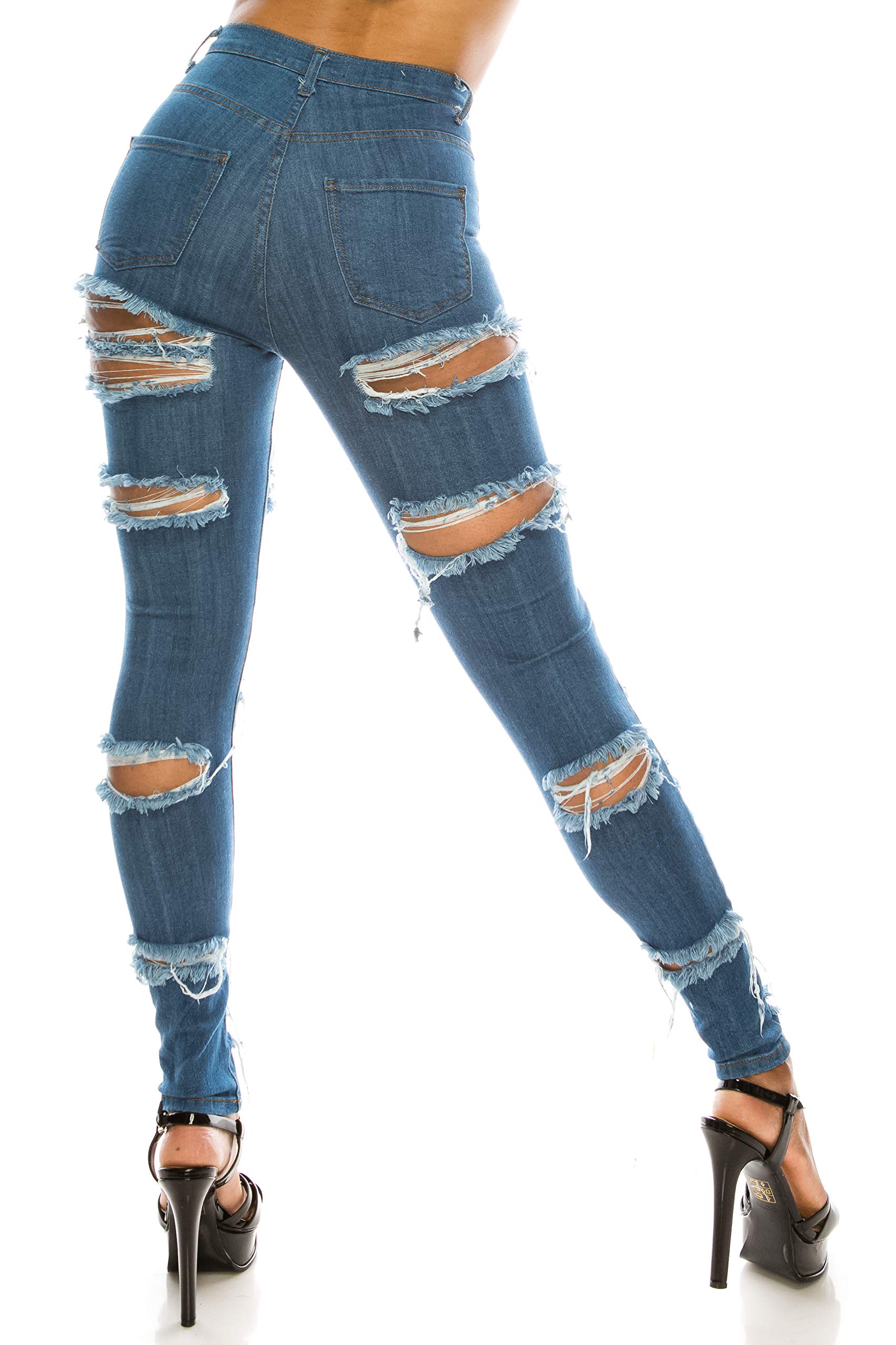 Aphrodite High Waisted Skinny Jeans for Women - Distressed Ripped Denim Pants with Hand Sanding Details | Perfect for Casual Outfits, Date Nights & Street Style Fashion